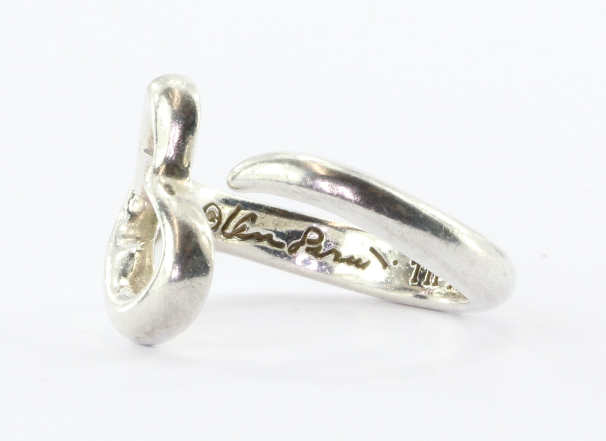 Tiffany & Co Sterling Silver Elsa Peretti Open Heart Ring Size 7.75 - Queen May