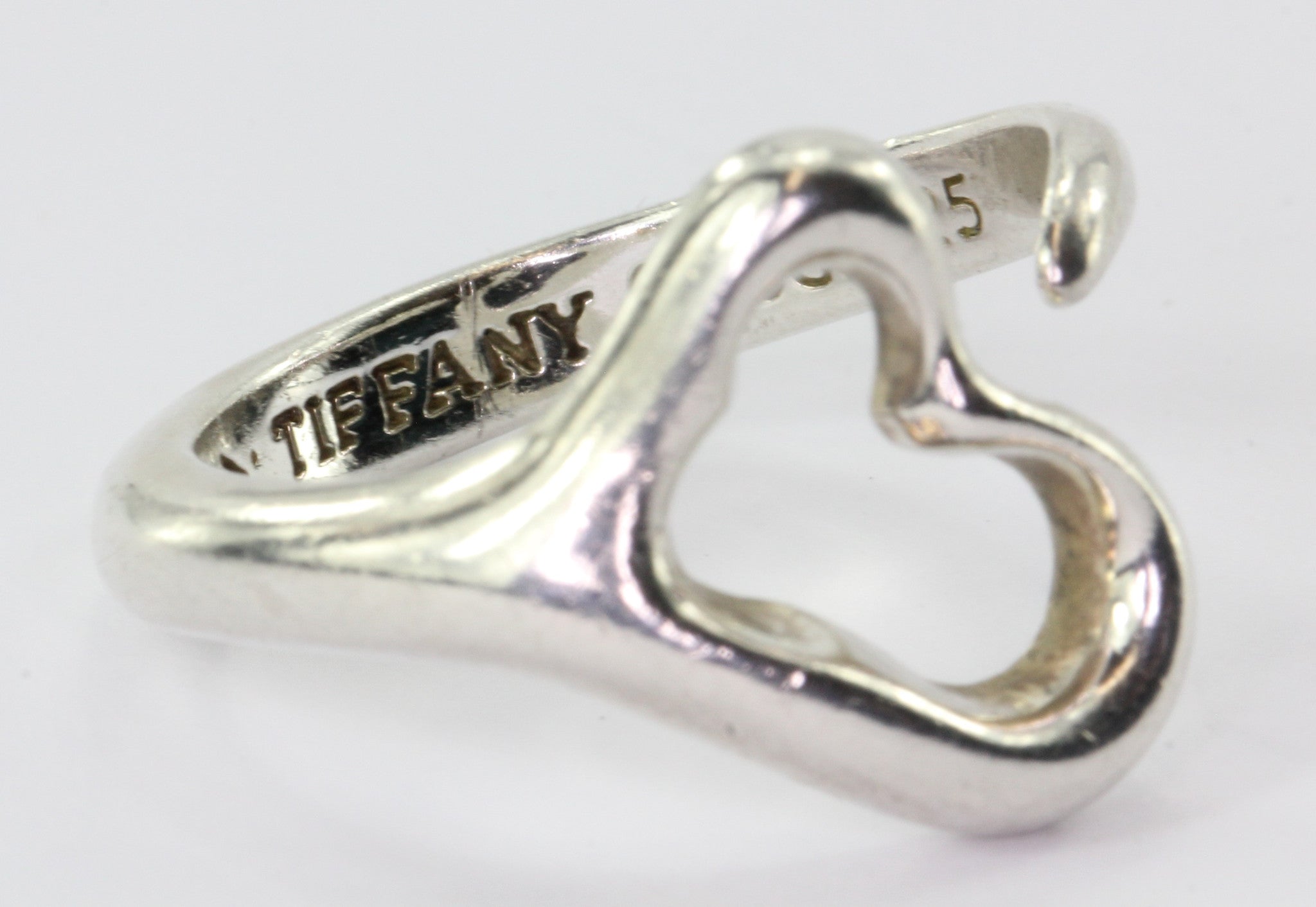 Tiffany & Co Sterling Silver Elsa Peretti Open Heart Ring Size 7.75 - Queen May
