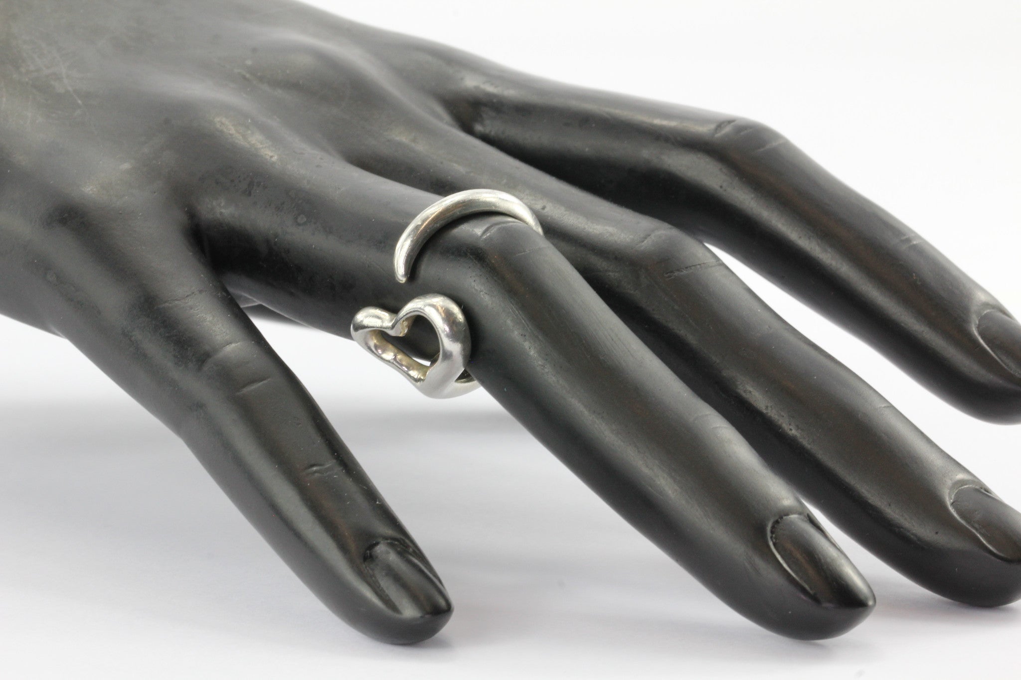 Tiffany & Co Sterling Silver Elsa Peretti Open Heart Ring Size 7.75 - Queen May