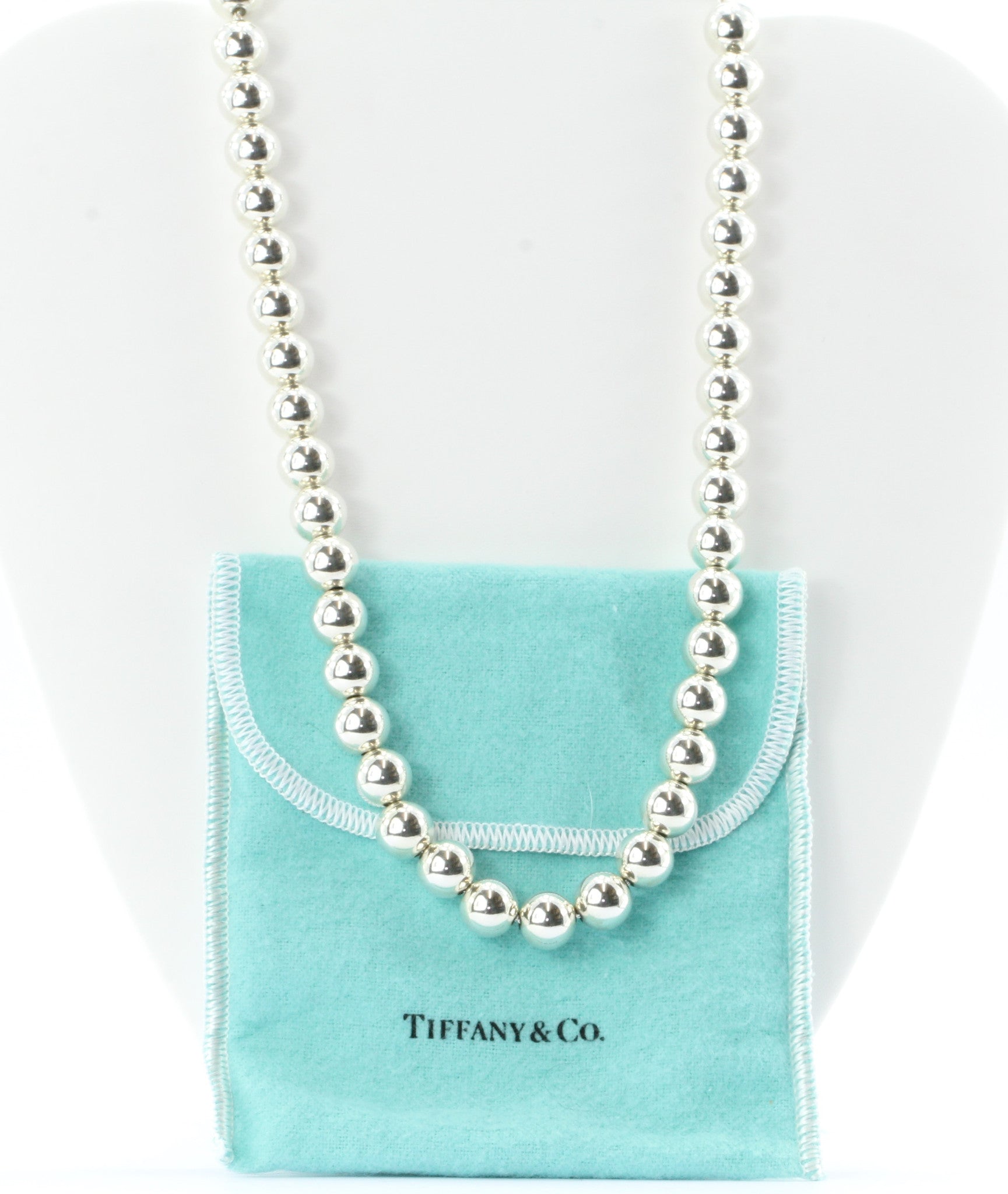 Tiffany & Co Sterling Silver Ball Beaded Necklace 18" - Queen May