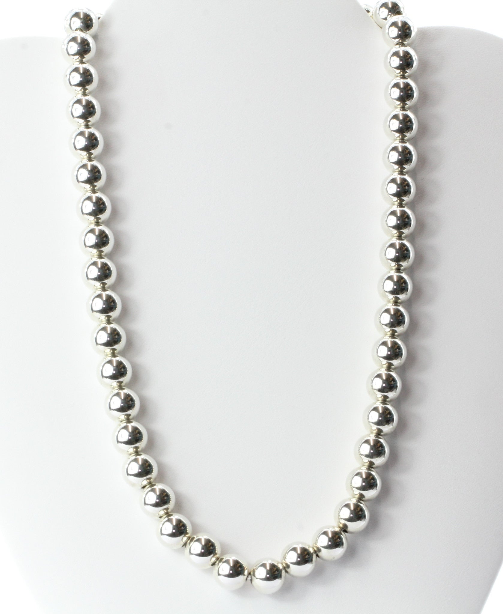 Tiffany & Co Sterling Silver Ball Beaded Necklace 18" - Queen May