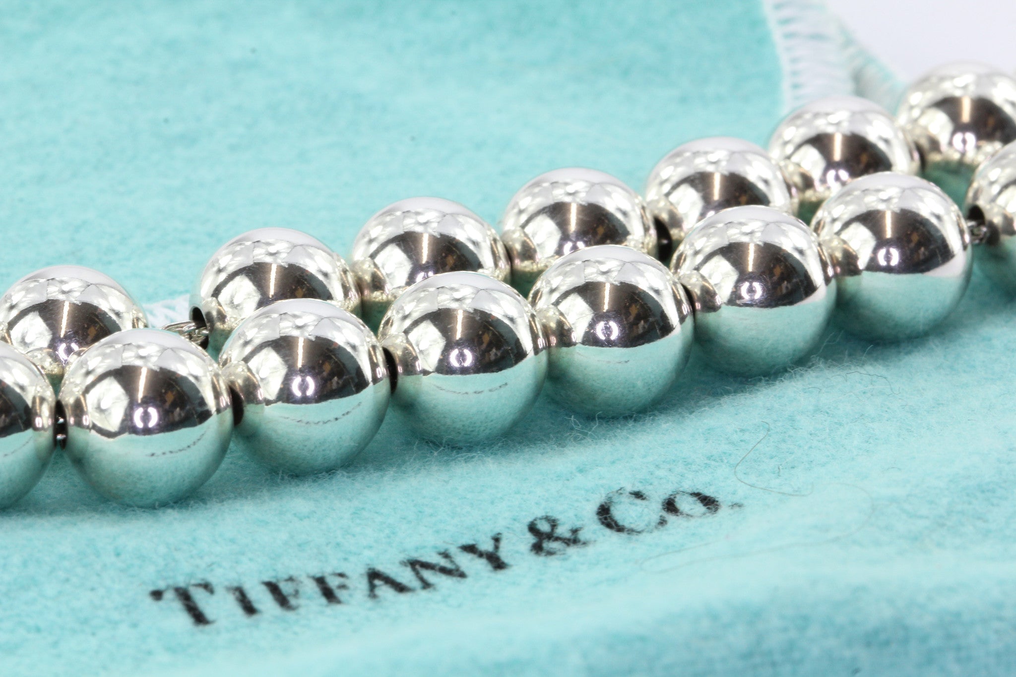 Tiffany & Co Sterling Silver Ball Beaded Necklace 18" - Queen May
