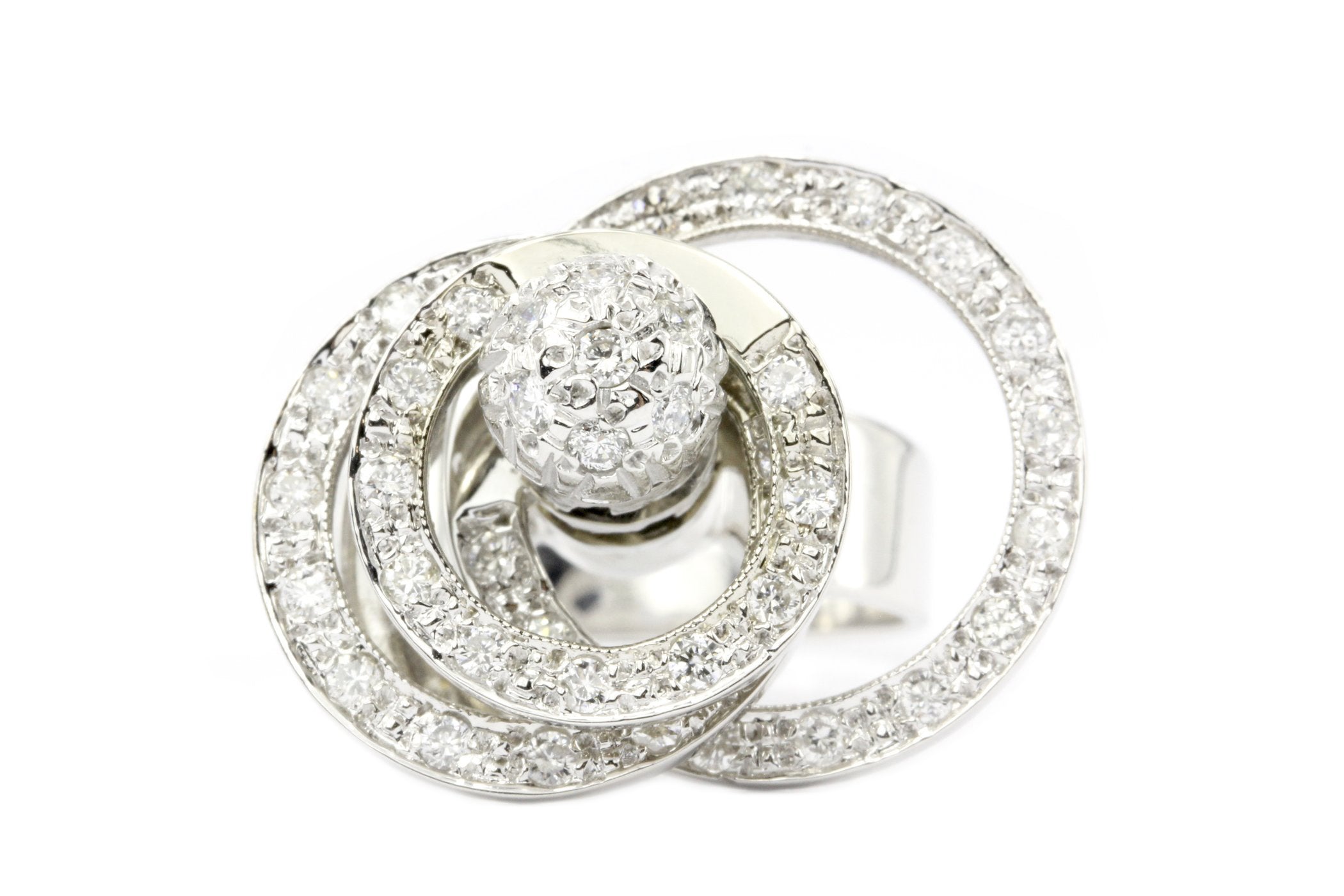 14K White Gold 1CTW Diamond Spinner Ring - Queen May