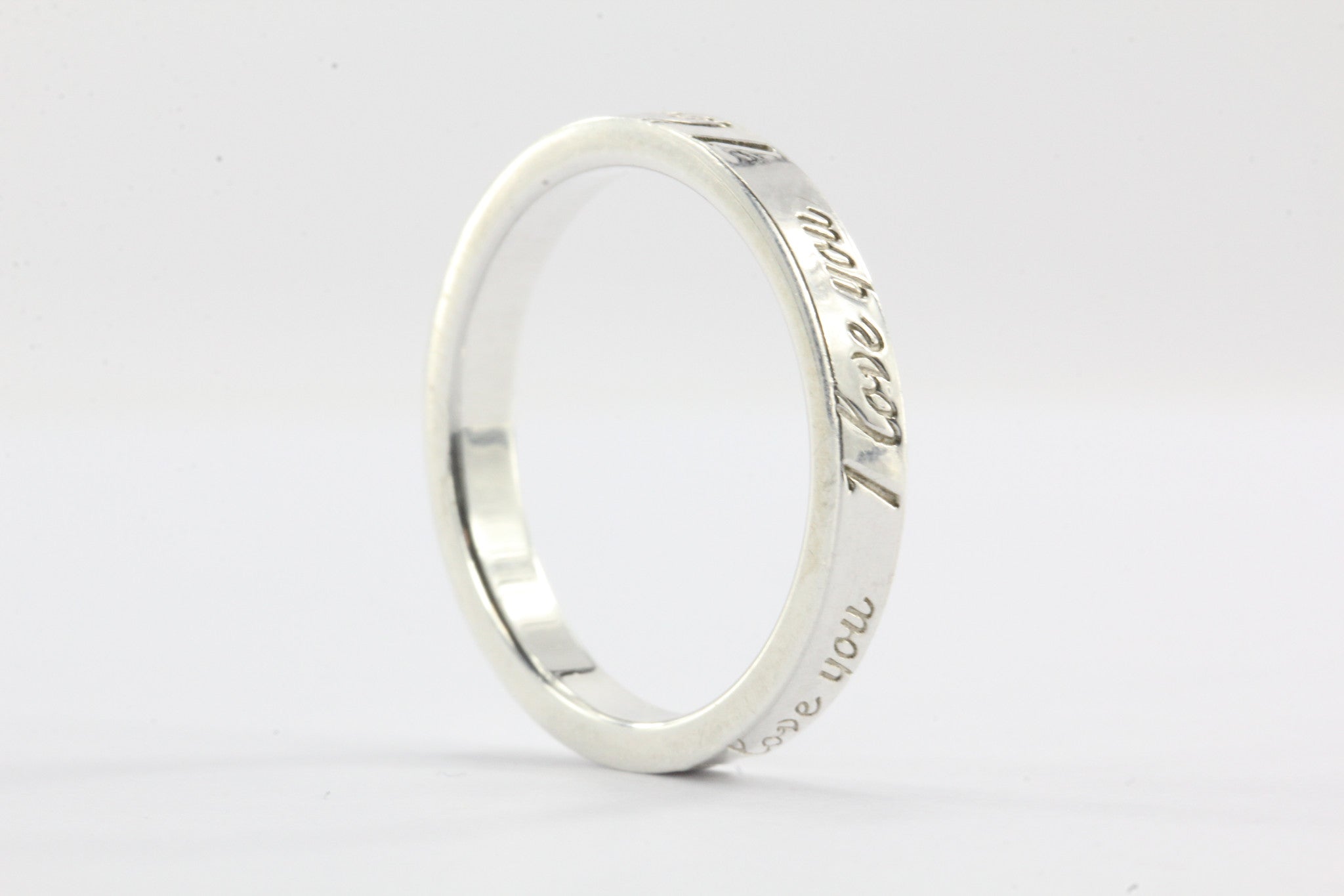 Tiffany & Co Sterling Silver I LOVE YOU Band Ring Size 5.75 - Queen May
