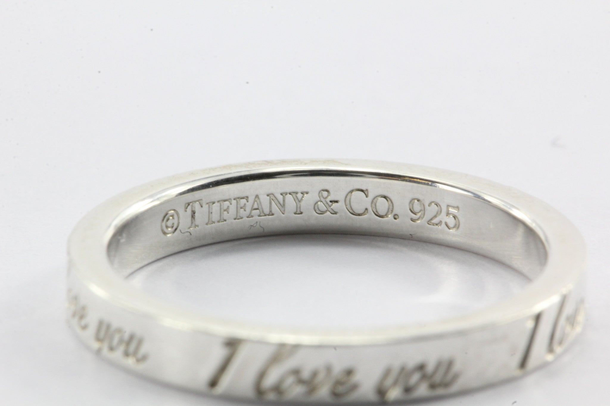 Tiffany & Co Sterling Silver I LOVE YOU Band Ring Size 5.75 - Queen May