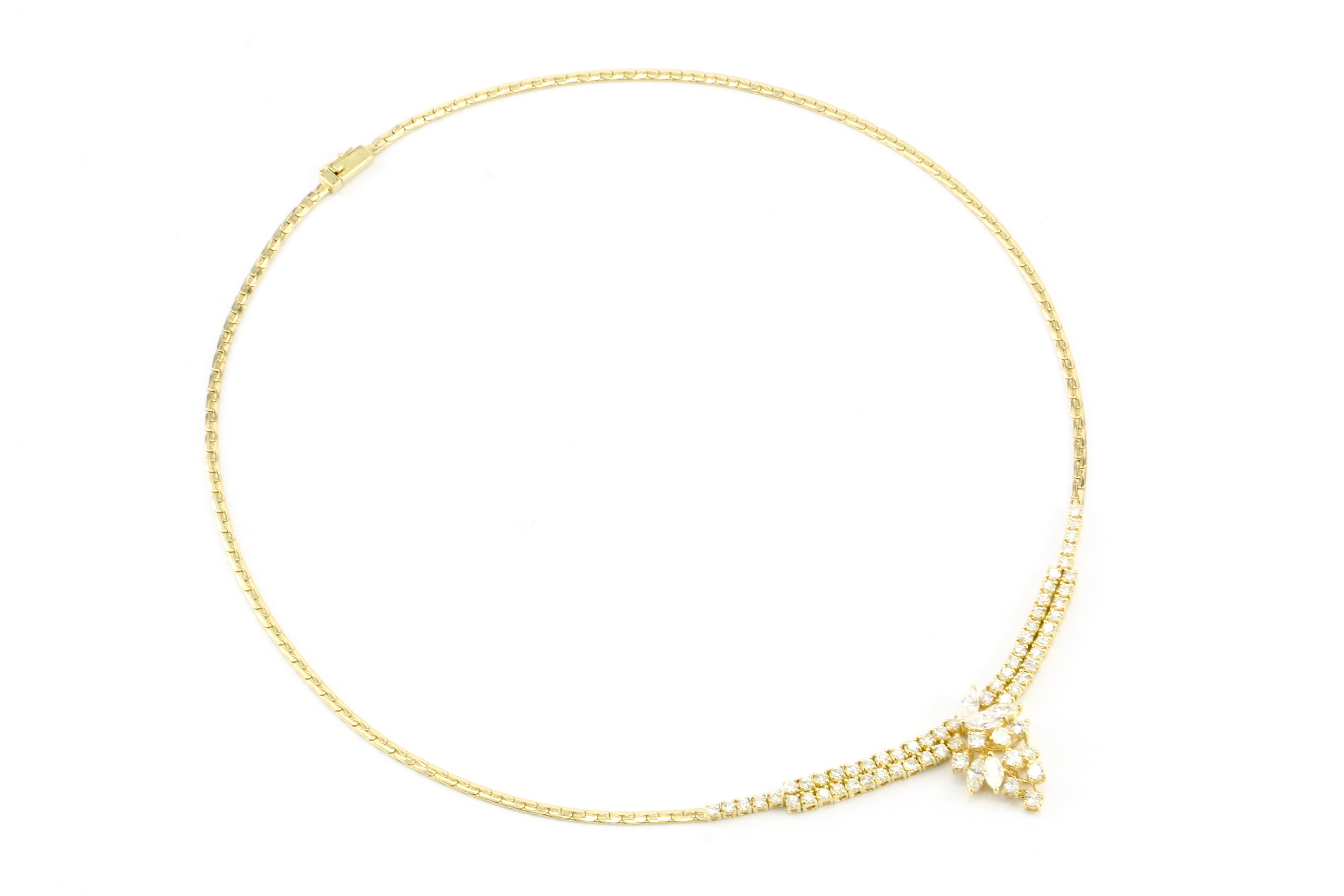 18K Yellow Gold 3 CTW Diamond Necklace - Queen May