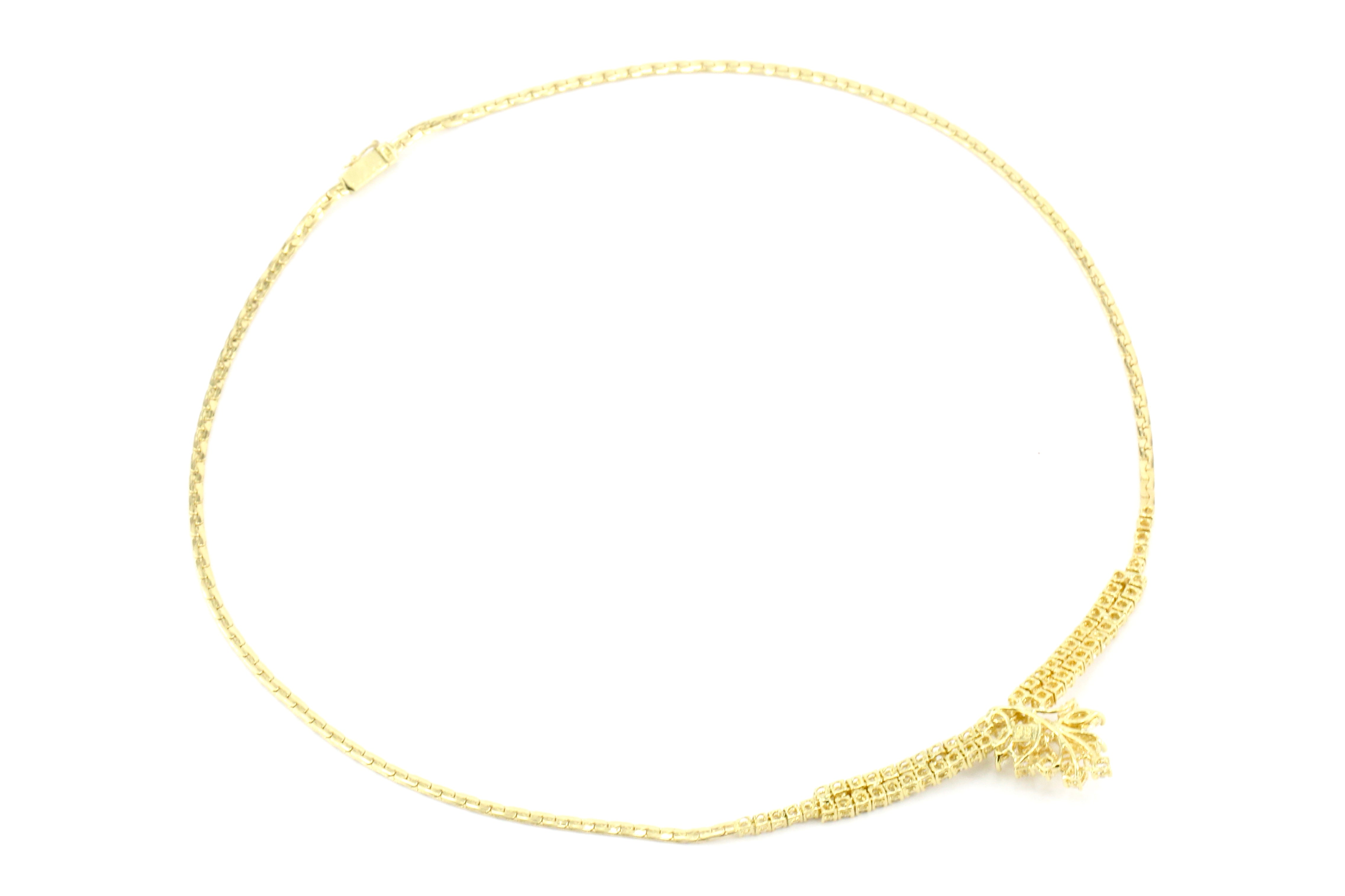 18K Yellow Gold 3 CTW Diamond Necklace - Queen May