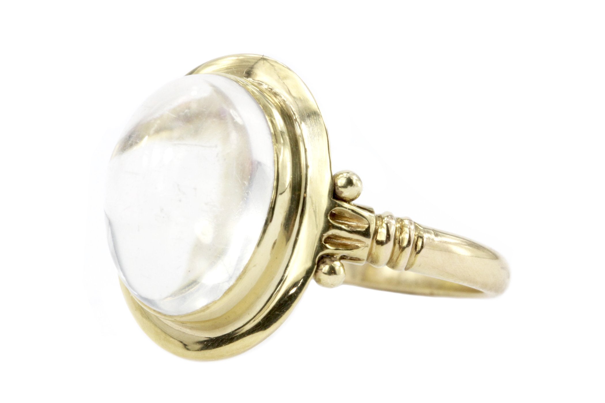 14K Yellow Gold 3 CT Jelly Opal Ring - Queen May