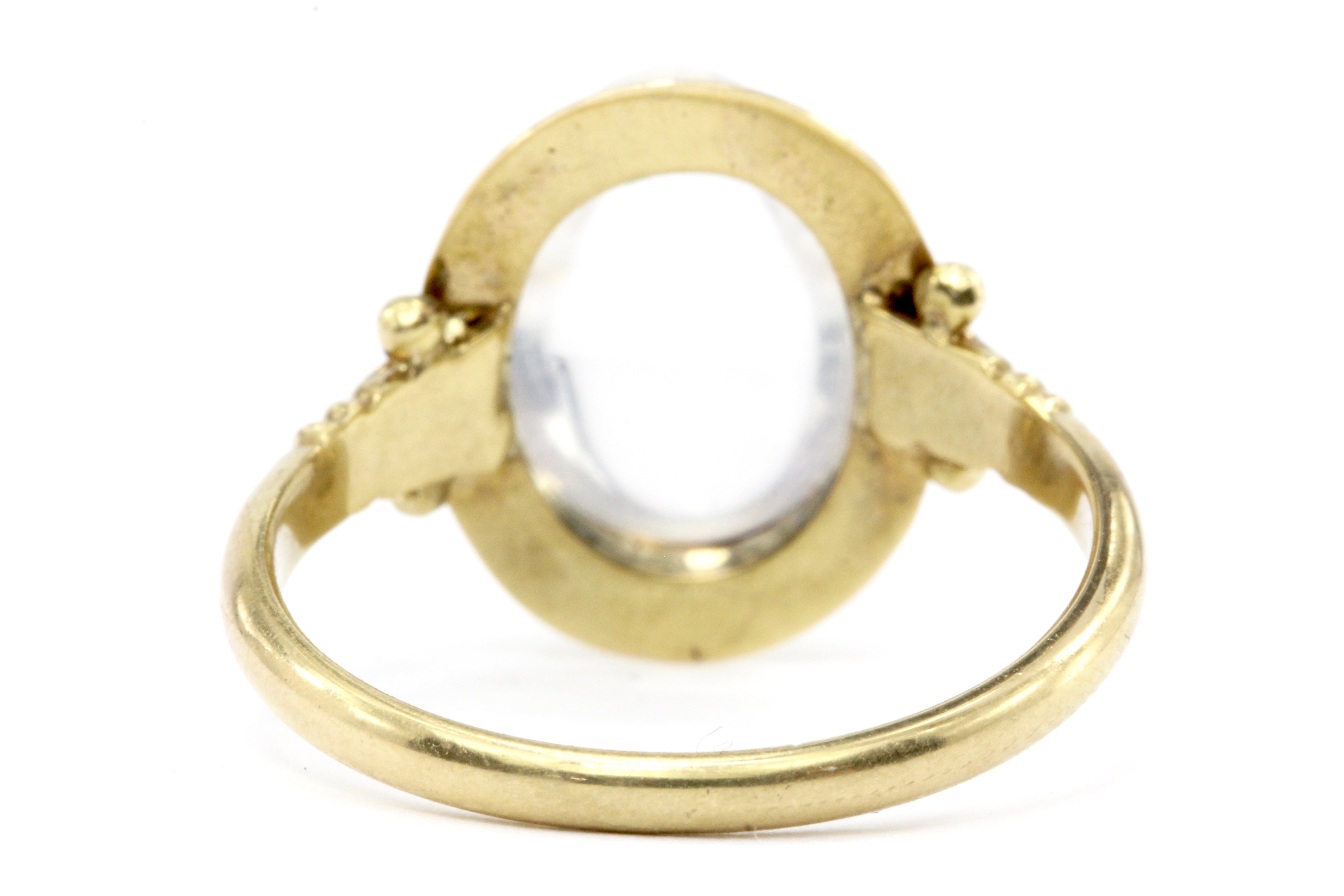 14K Yellow Gold 3 CT Jelly Opal Ring - Queen May