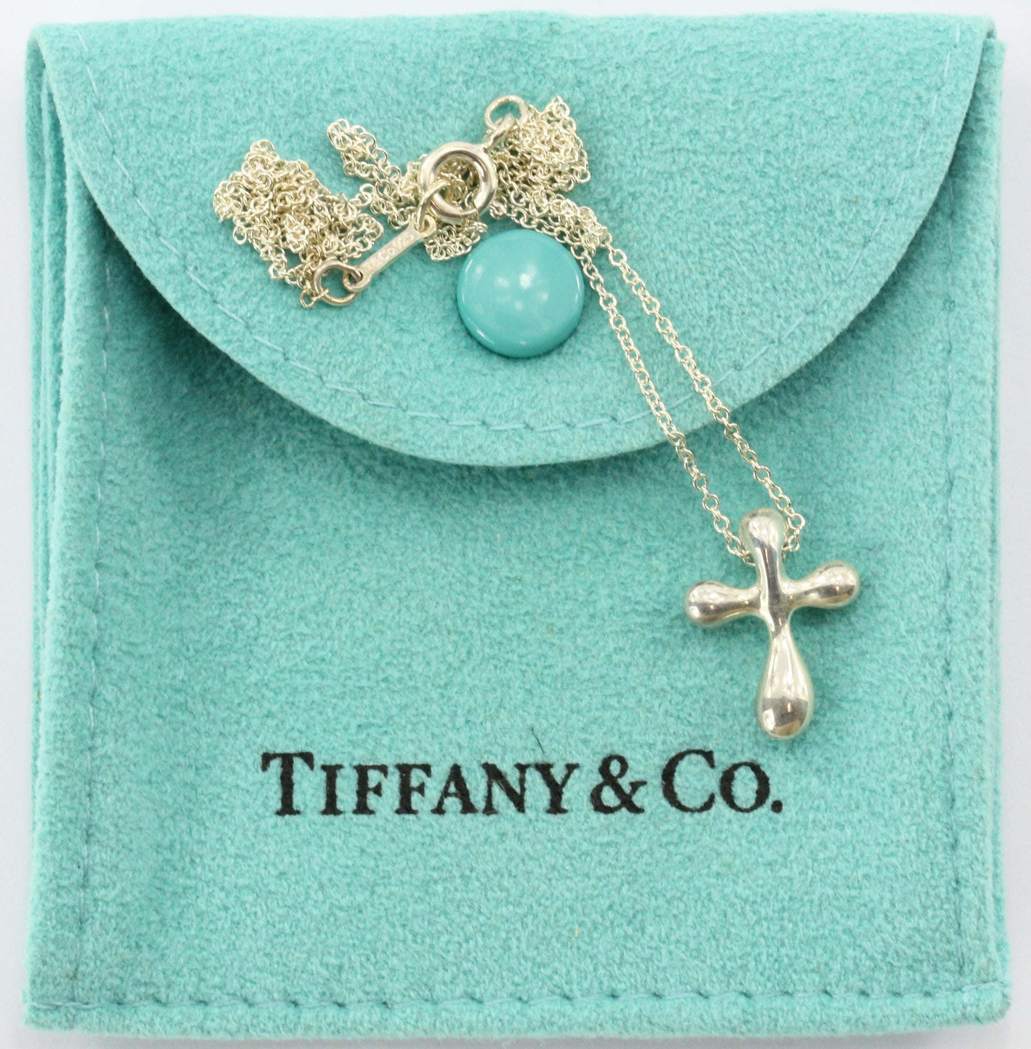 Tiffany & Co Sterling Silver Elsa Peretti Cross Necklace - Queen May