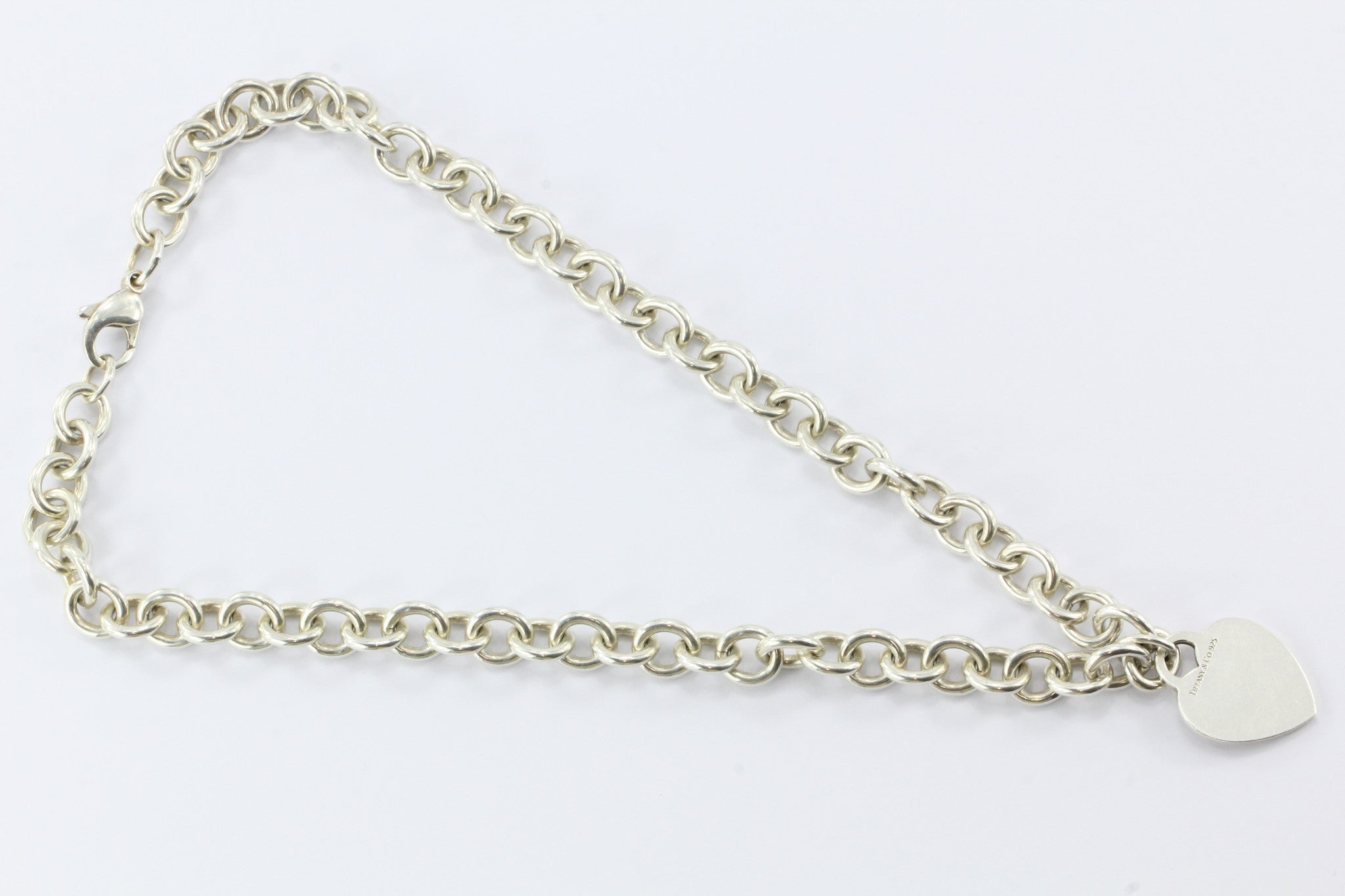 Tiffany & Co Sterling Silver Heart Tag Necklace 18" - Queen May