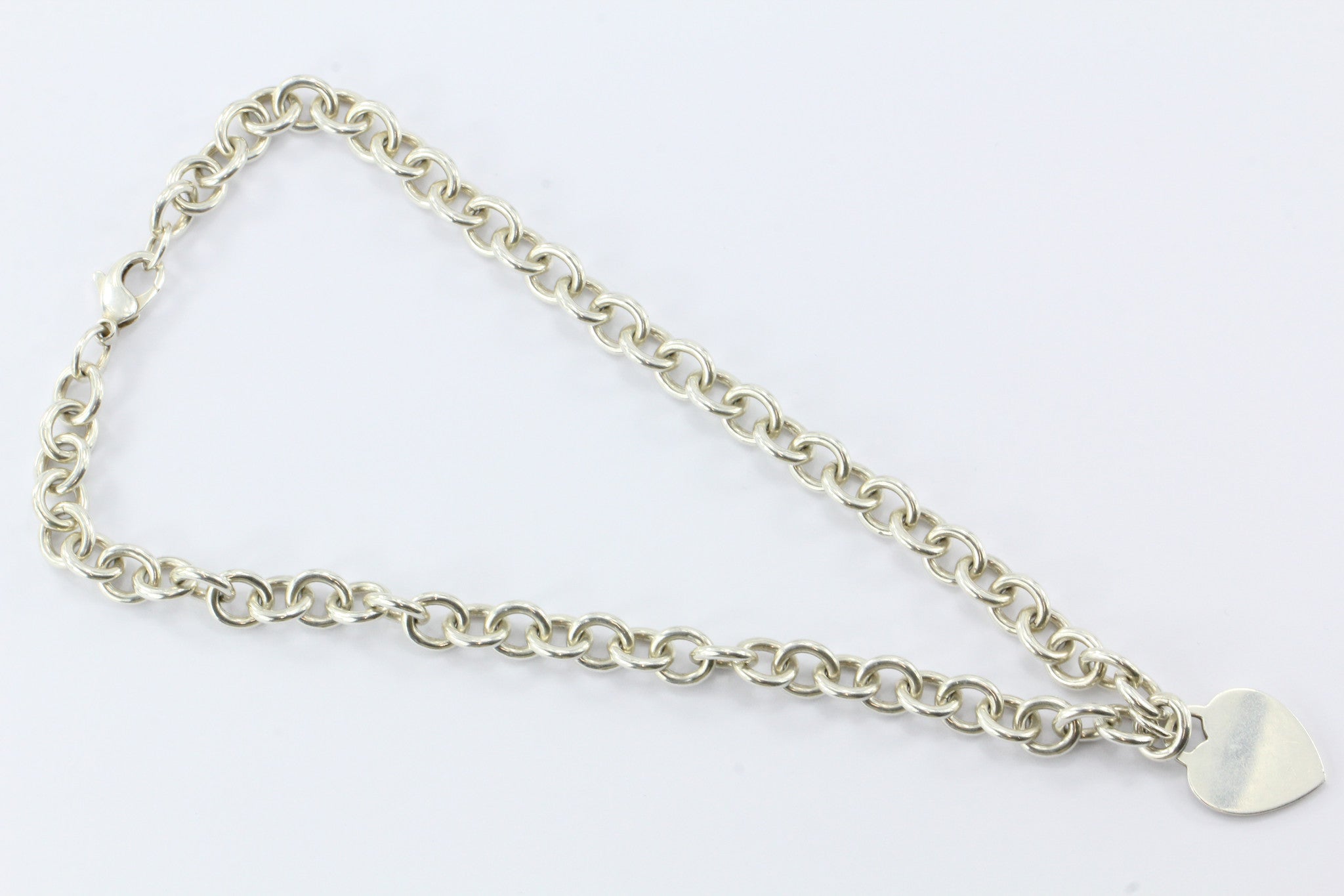 Tiffany & Co Sterling Silver Heart Tag Necklace 18" - Queen May