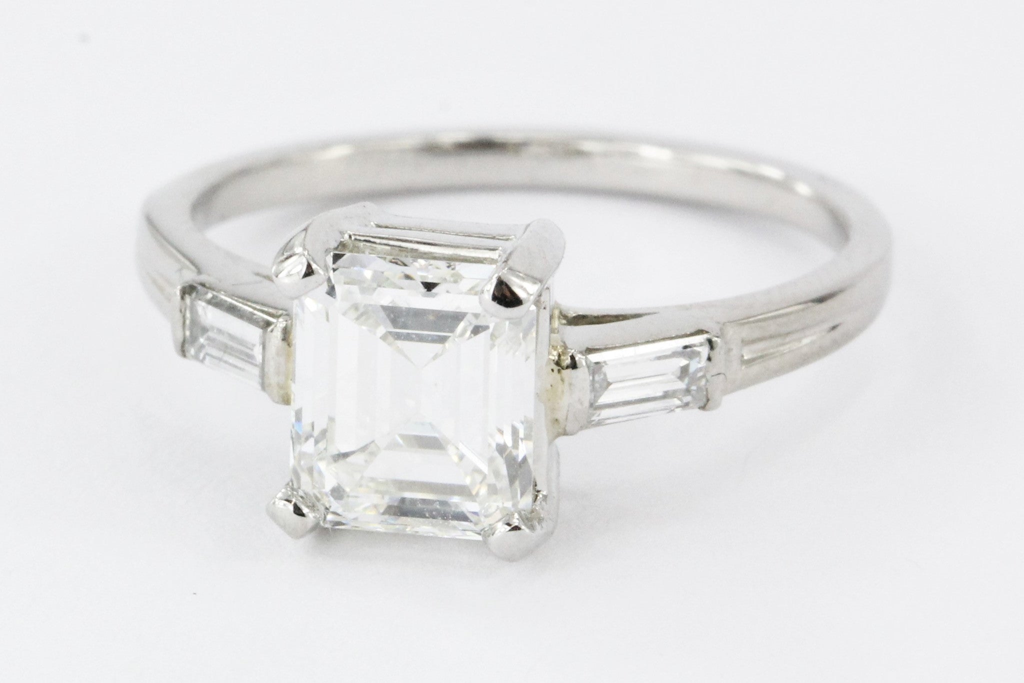 Tiffany & Co. Emerald Cut Diamond Palladium Engagement Ring - Queen May