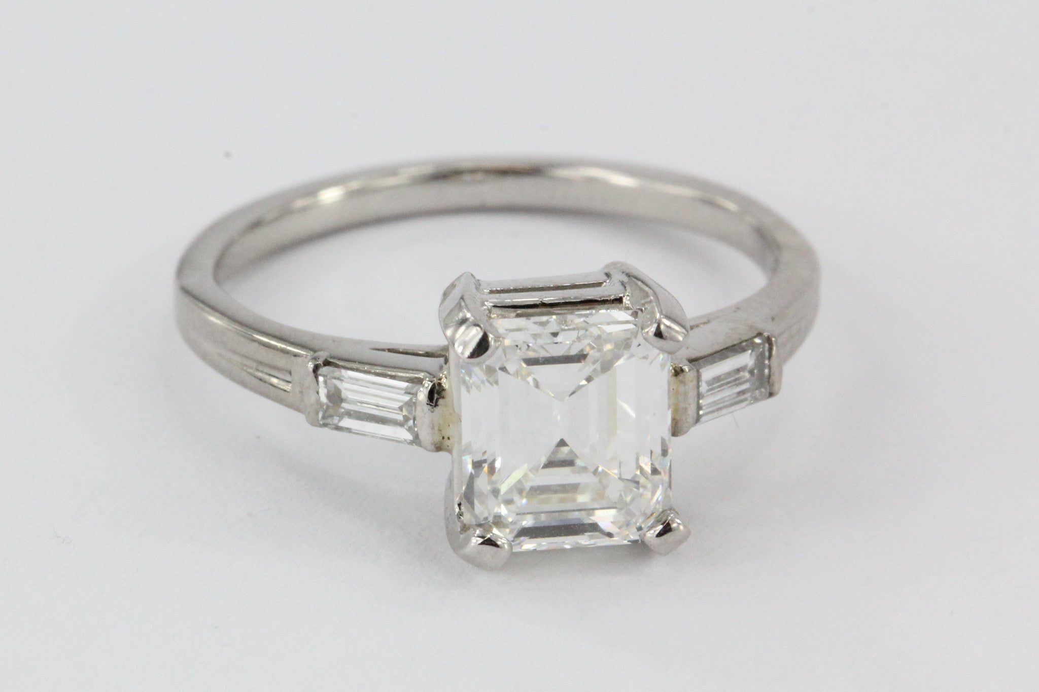 Tiffany & Co. Emerald Cut Diamond Palladium Engagement Ring - Queen May