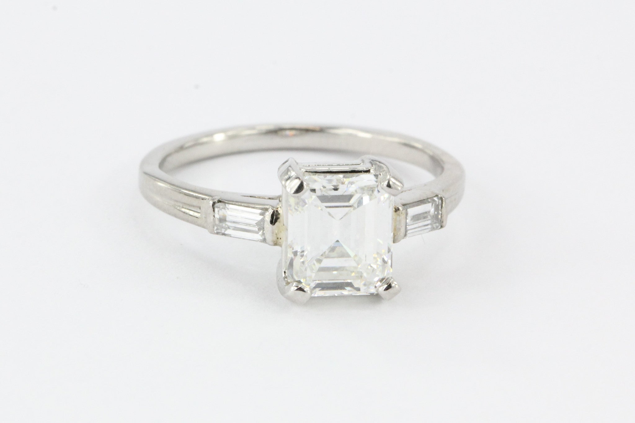 Tiffany & Co. Emerald Cut Diamond Palladium Engagement Ring - Queen May