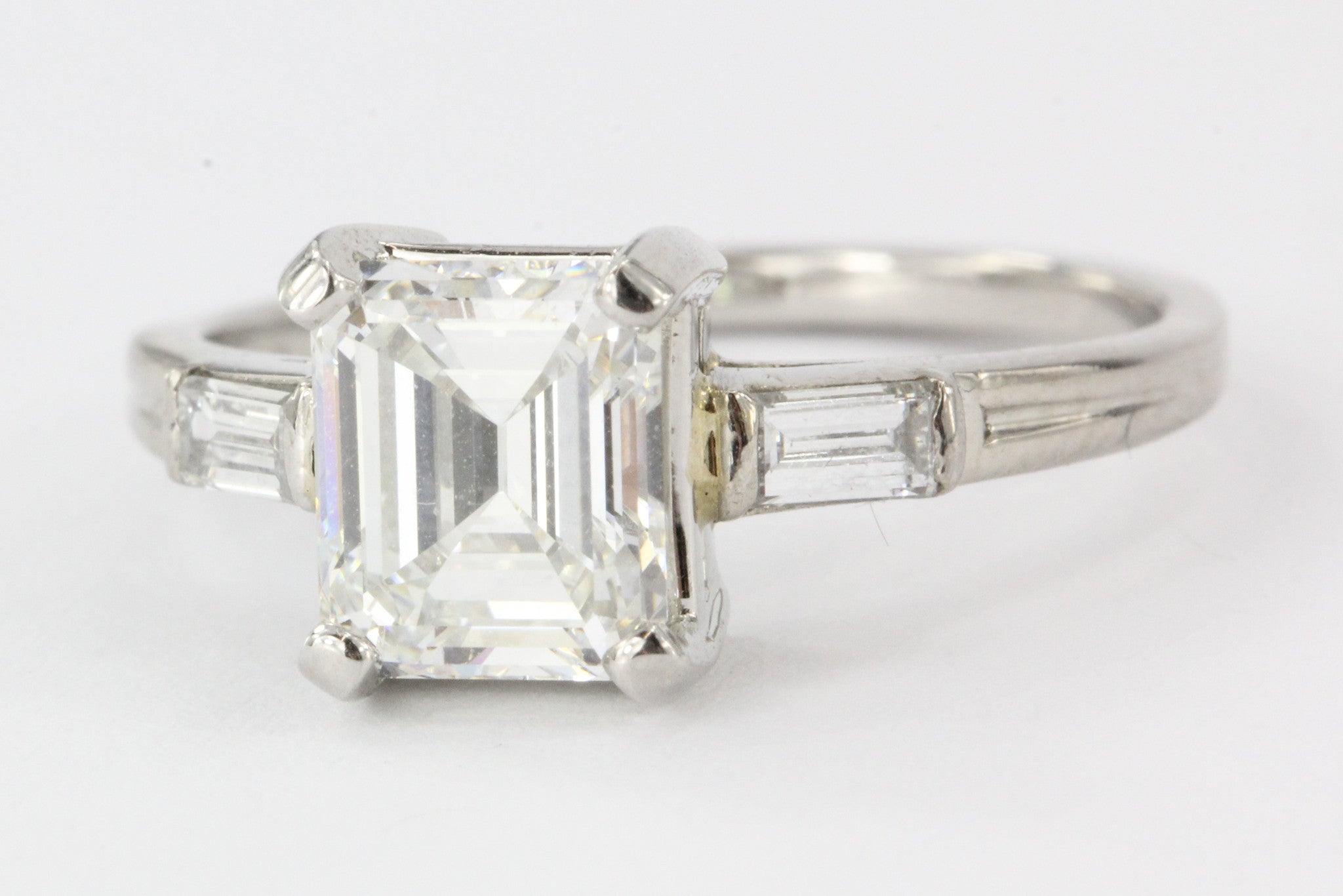 Tiffany & Co. Emerald Cut Diamond Palladium Engagement Ring - Queen May
