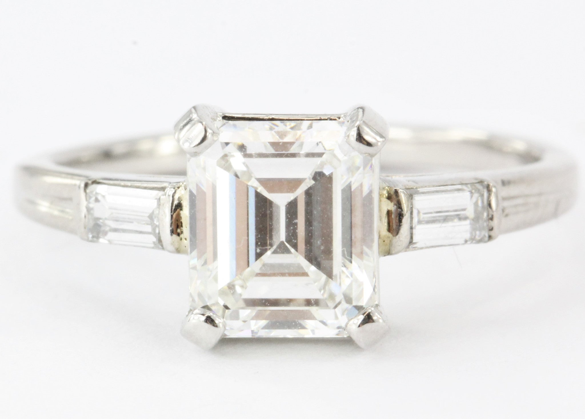 Tiffany & Co. Emerald Cut Diamond Palladium Engagement Ring - Queen May