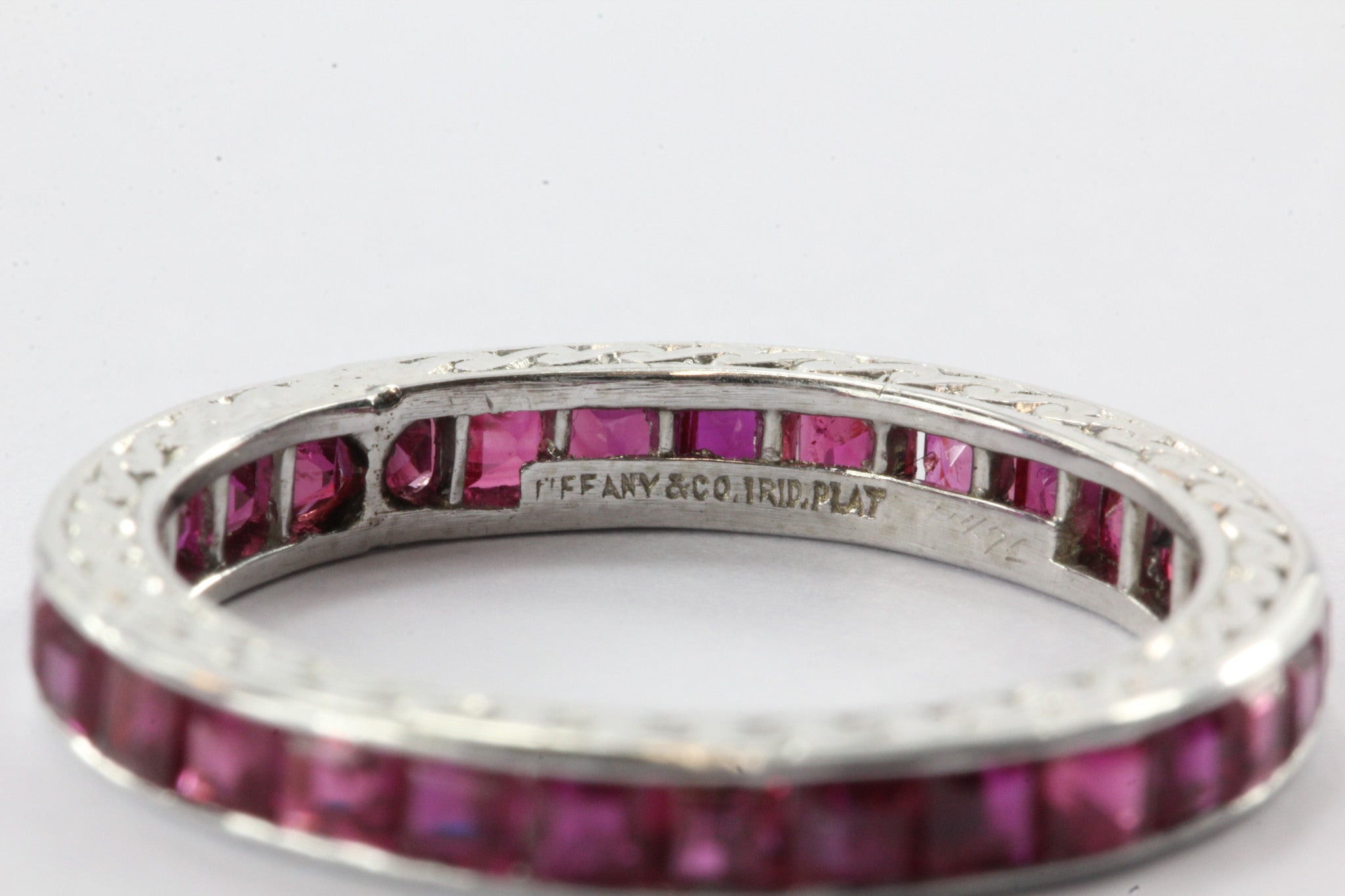 4 Stackable Art Deco Tiffany & Co Platinum Ruby Sapphire Eternity Bands c.1930 - Queen May