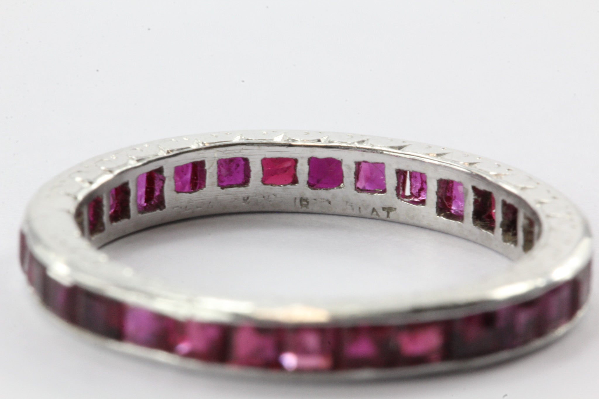 4 Stackable Art Deco Tiffany & Co Platinum Ruby Sapphire Eternity Bands c.1930 - Queen May