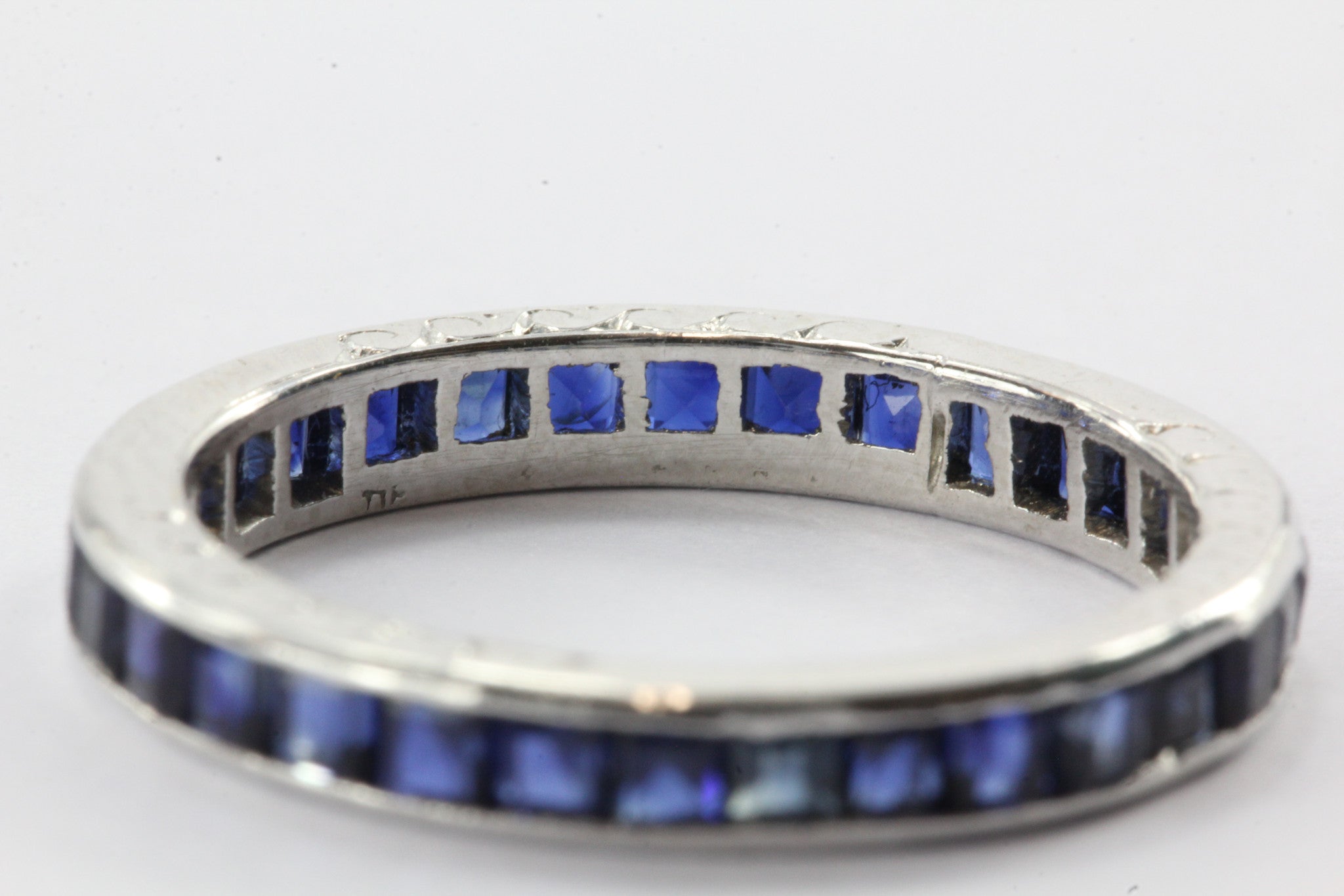 4 Stackable Art Deco Tiffany & Co Platinum Ruby Sapphire Eternity Bands c.1930 - Queen May