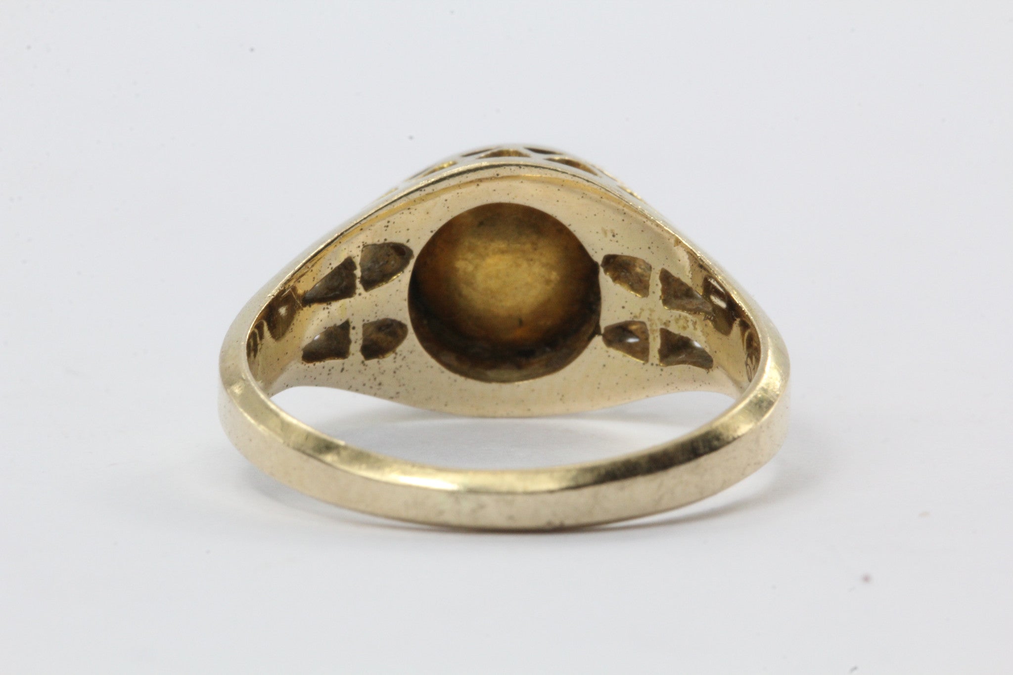 Vintage 14K Gold & 6.7mm White Pearl Engagement Ring - Queen May