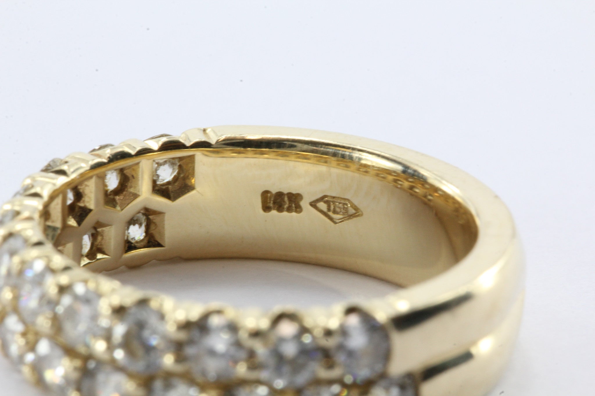 Double Row Half Eternity 14K Gold Band Ring Size 7 - Queen May