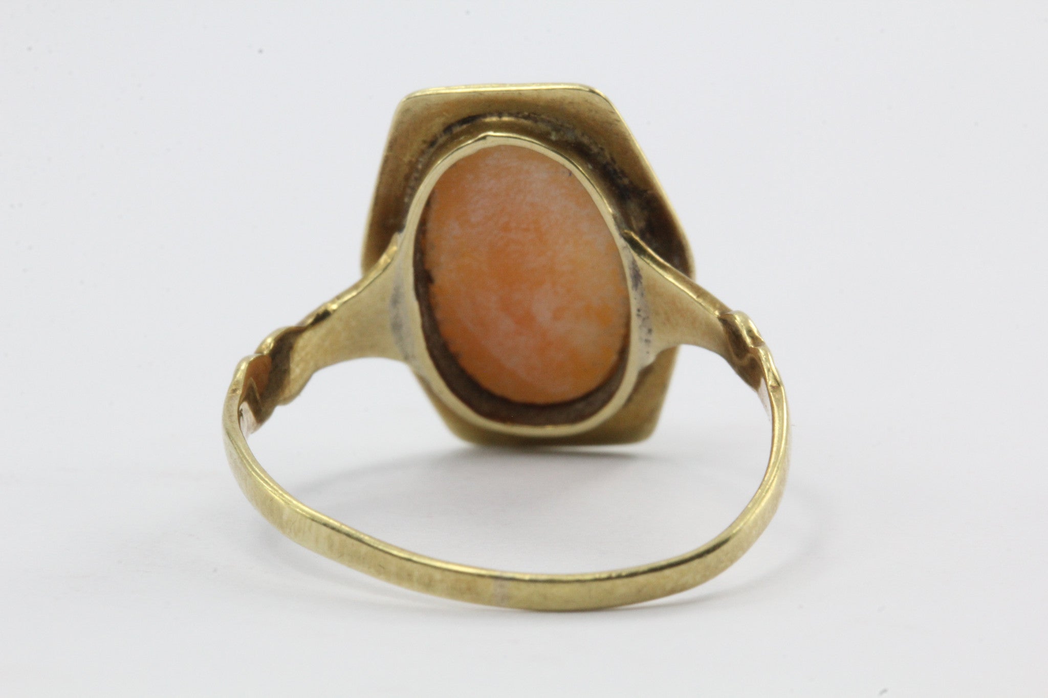 Antique 14K Gold Austrian Carved Art Deco Cameo Ring Vienna Austria - Queen May