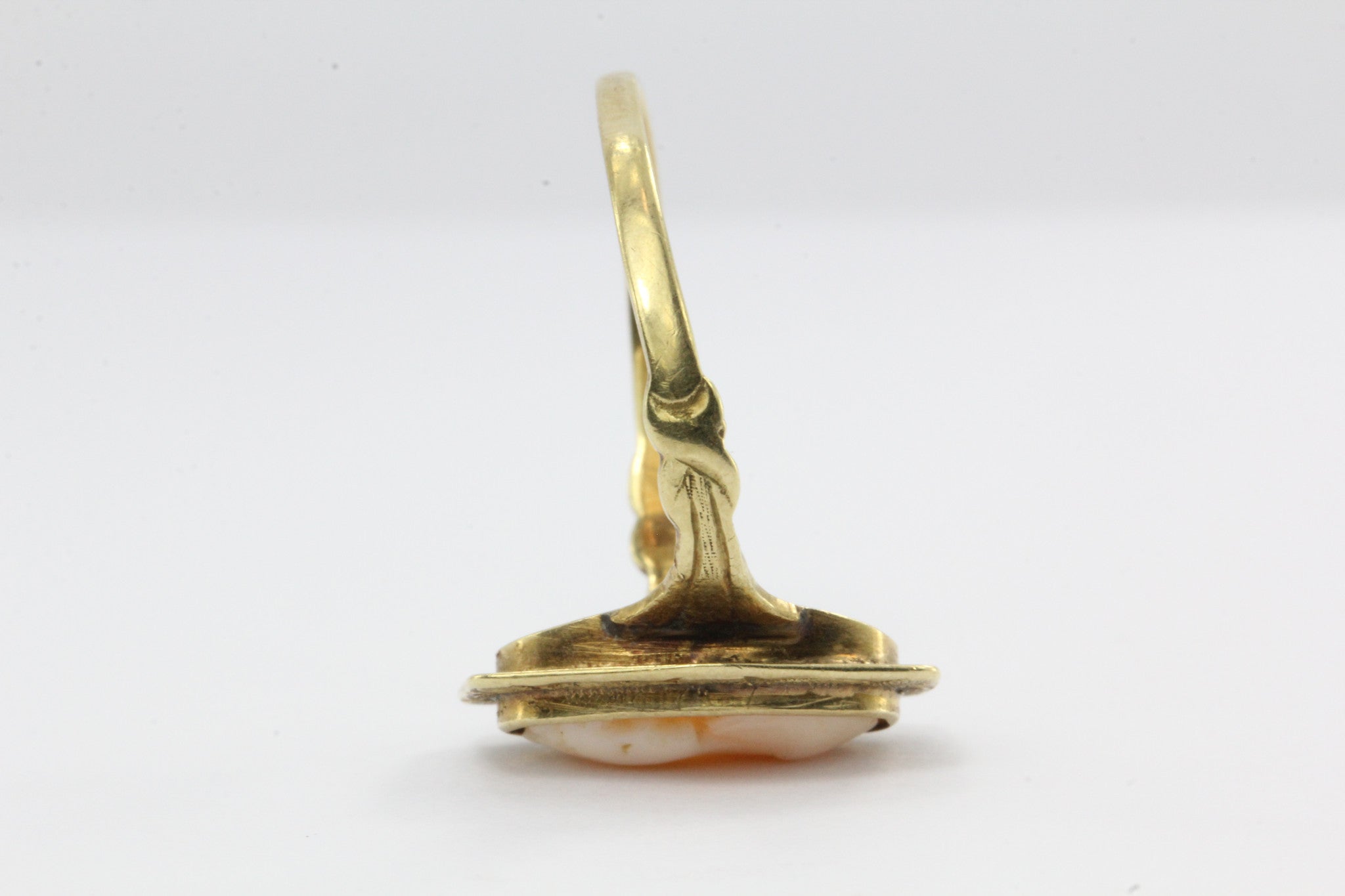 Antique 14K Gold Austrian Carved Art Deco Cameo Ring Vienna Austria - Queen May