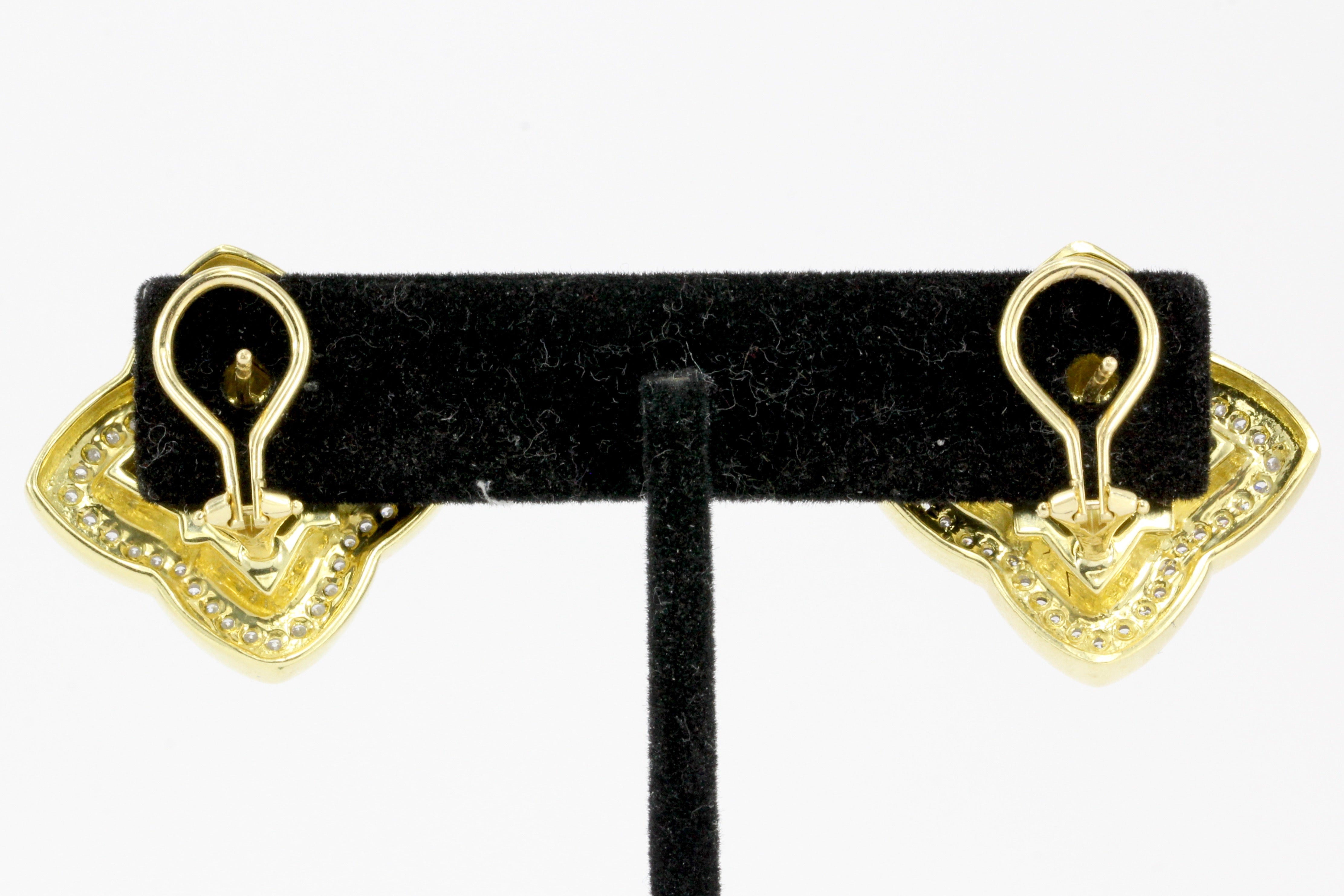 David Yurman 18K Yellow Gold and Diamond Quatrefoil Earrings - Queen May