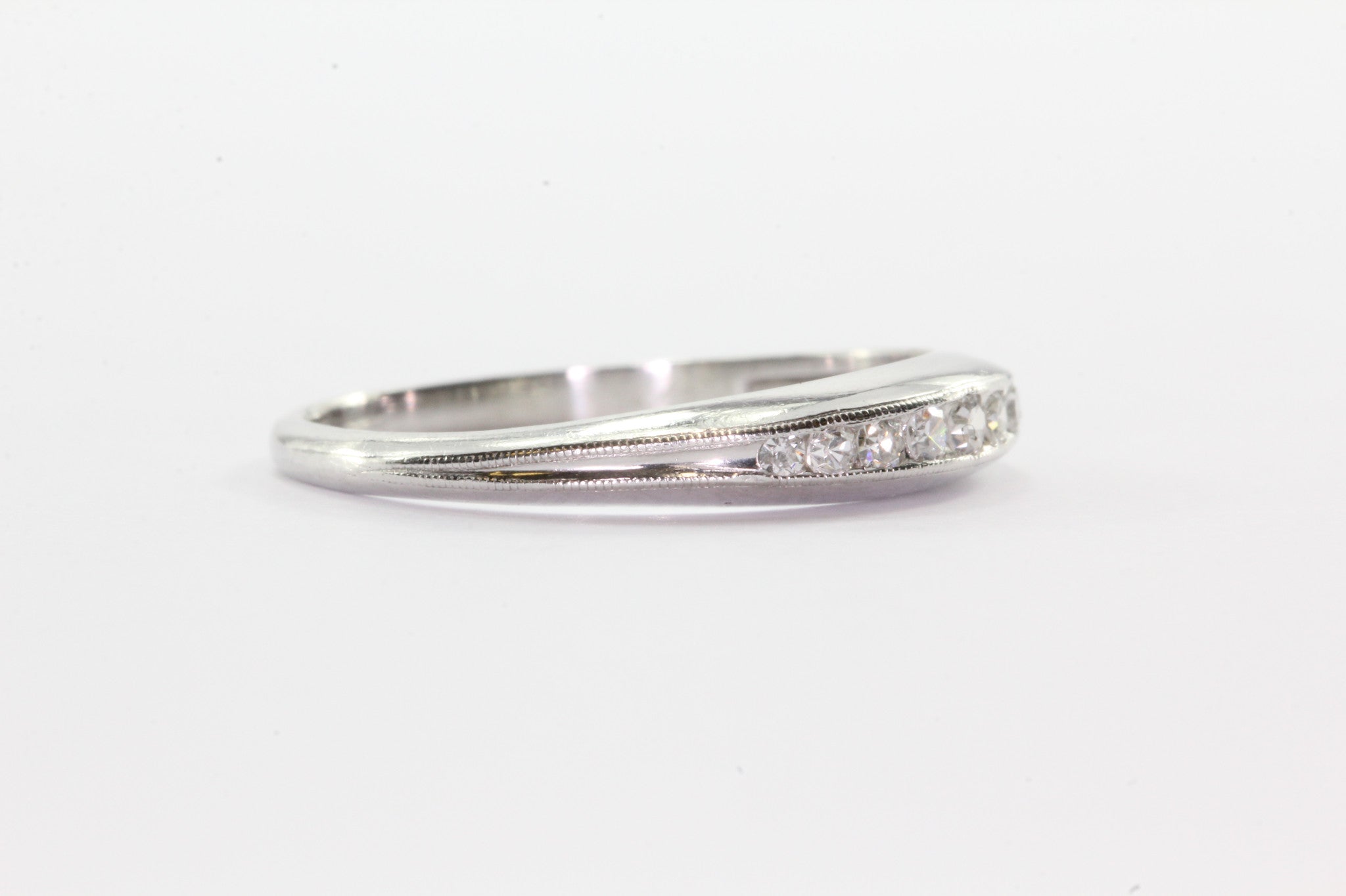 Art Deco Platinum Single Cut Diamond Ring Band Size 6 - Queen May
