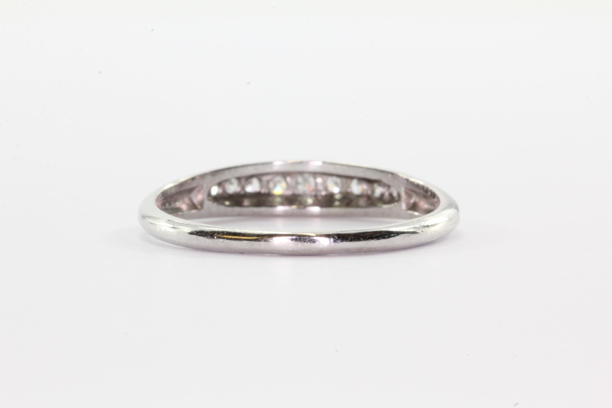 Art Deco Platinum Single Cut Diamond Ring Band Size 6 - Queen May