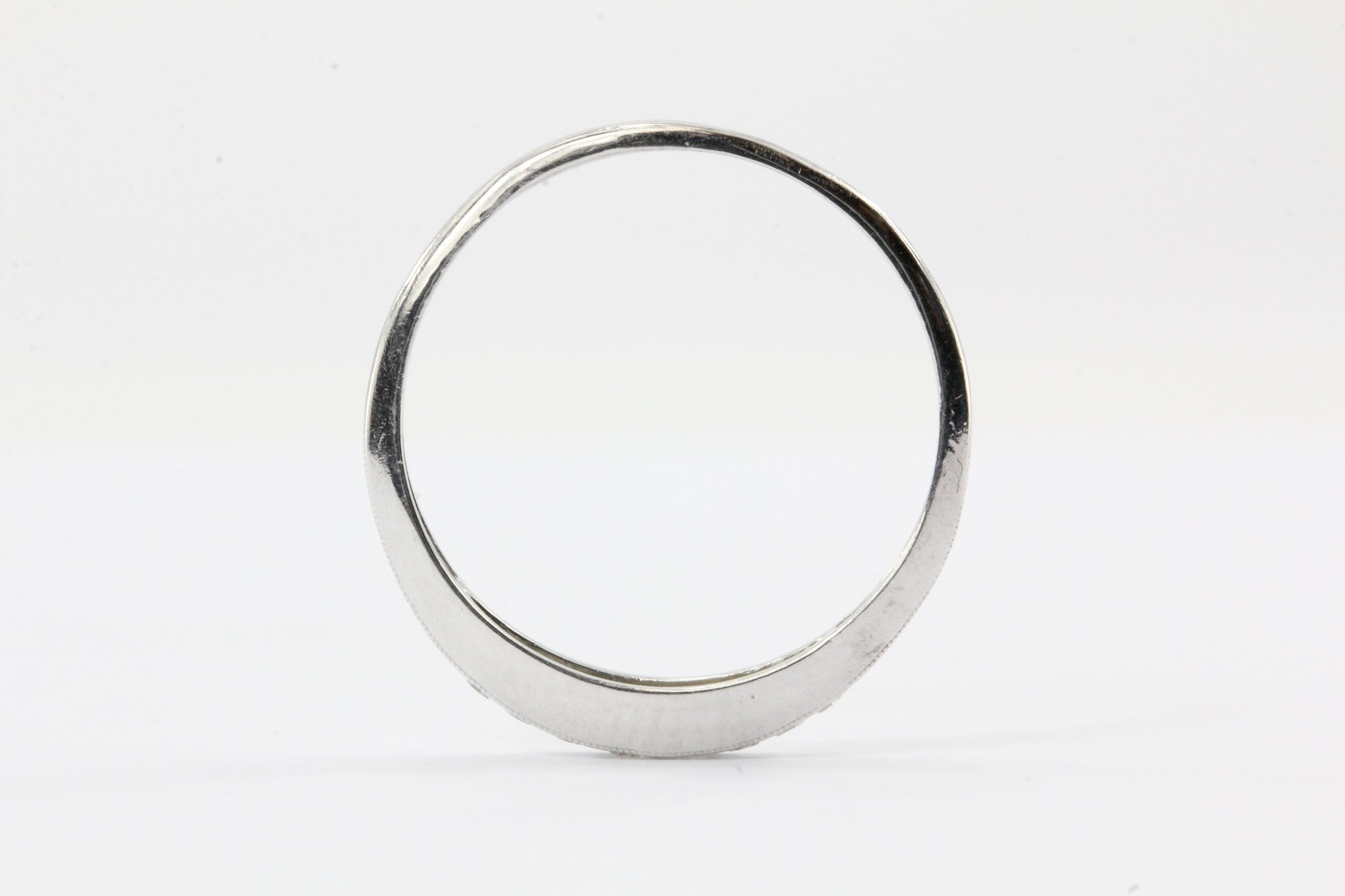 Art Deco Platinum Single Cut Diamond Ring Band Size 6 - Queen May