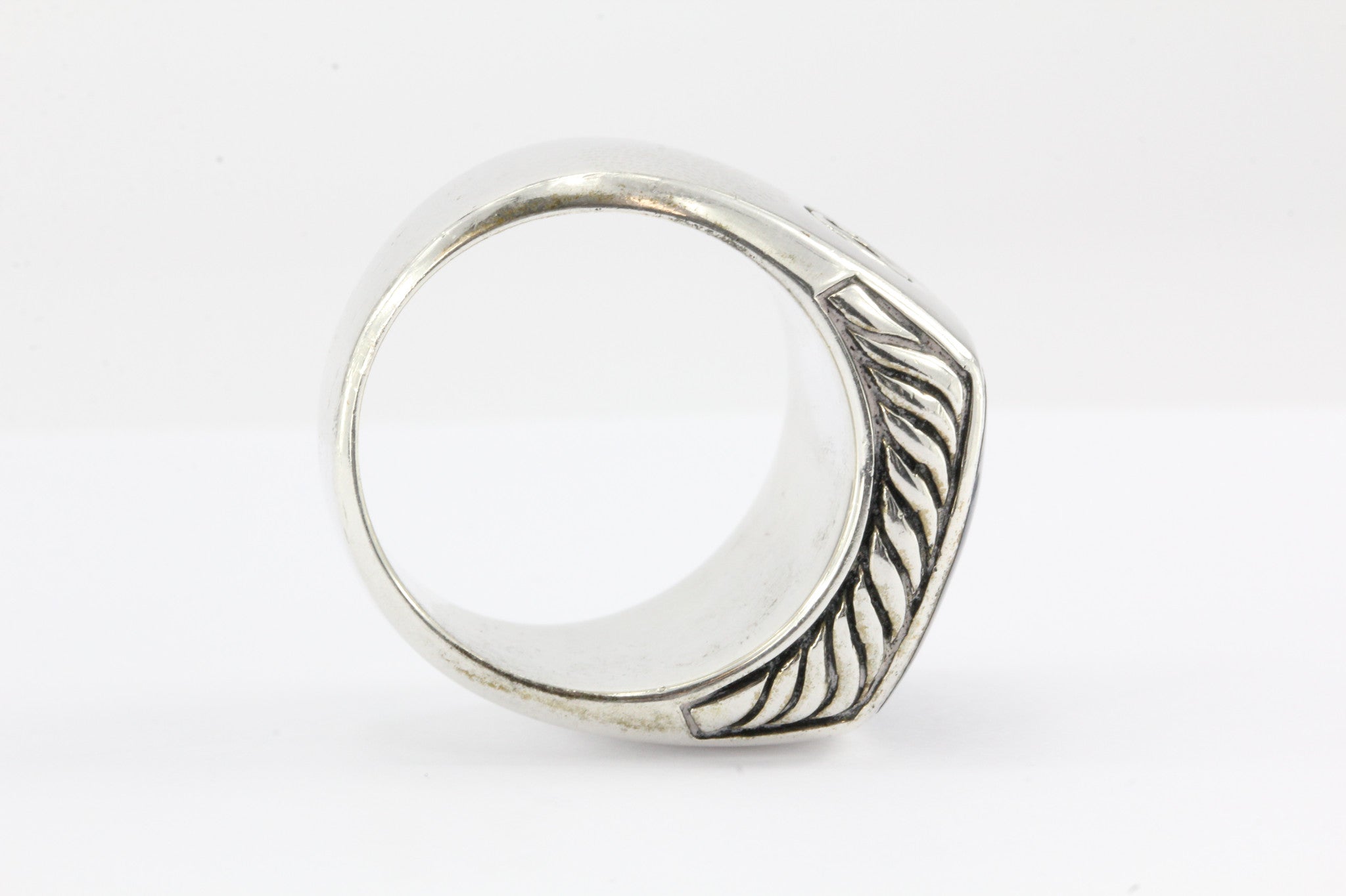David Yurman Sterling Silver Cable Pietersite Mens Ring Size 8.75 - Queen May