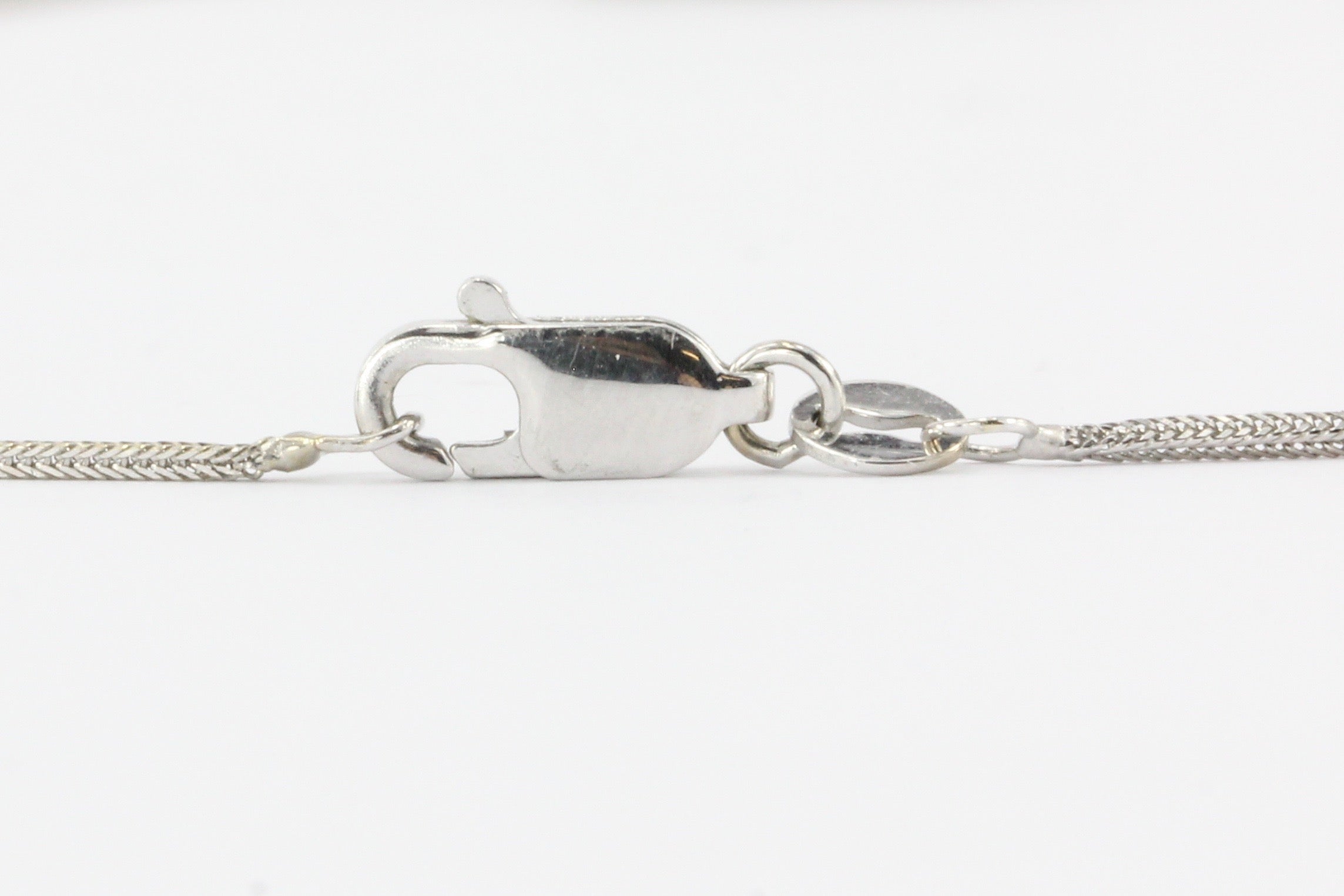14K White Gold 2 CTW Baguette And Round Cut Diamond Necklace - Queen May