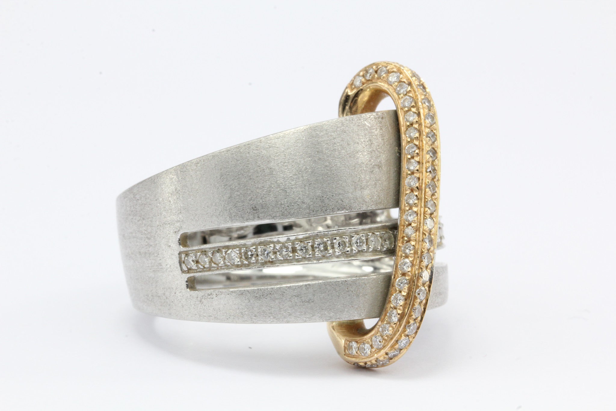 Alfieri & St. John 18K Burnished White & Rose Gold Diamond Ring - Queen May