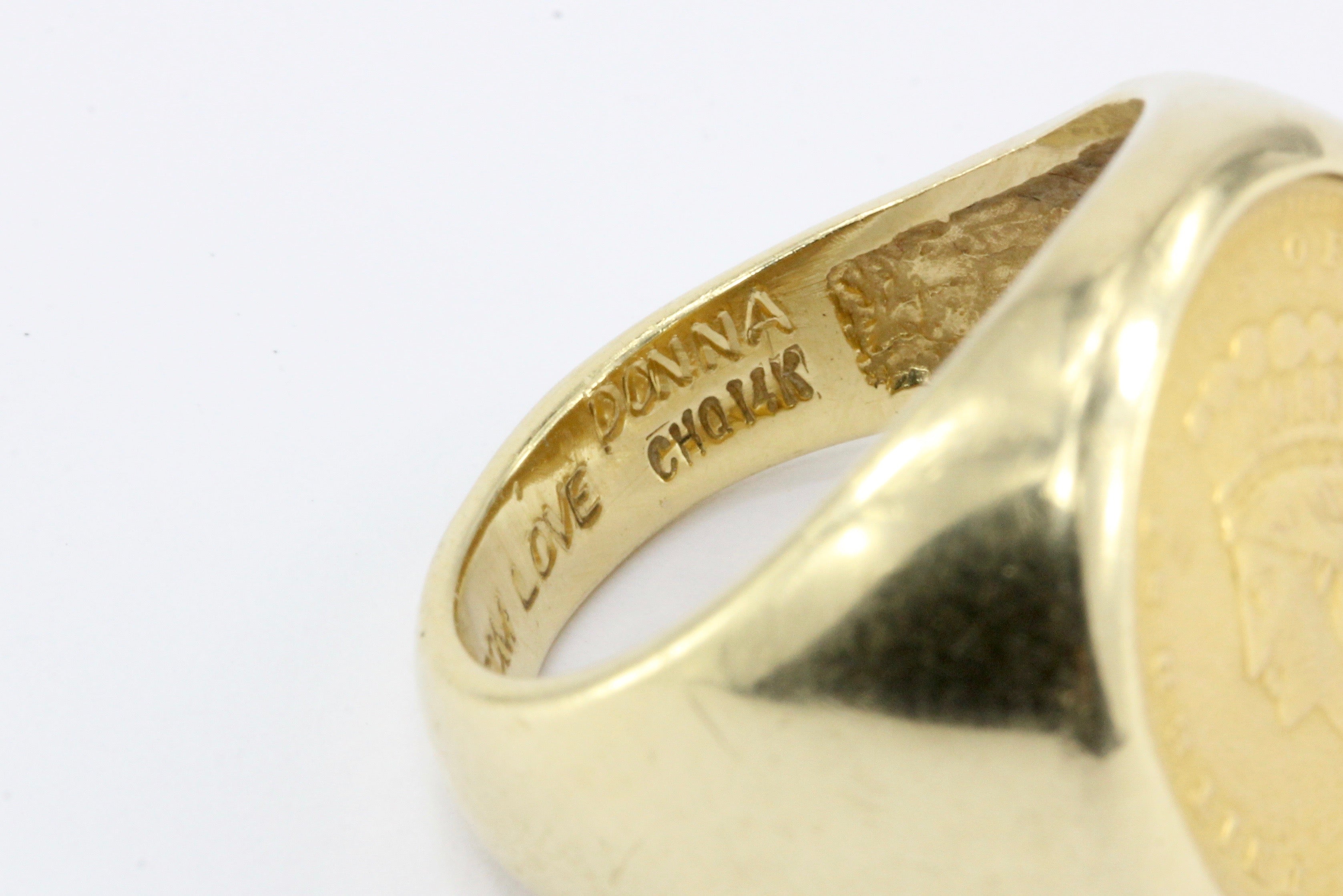 1856 $1 US Indian Head Princess 14K Yellow Gold Ring Size 4.5 - Queen May