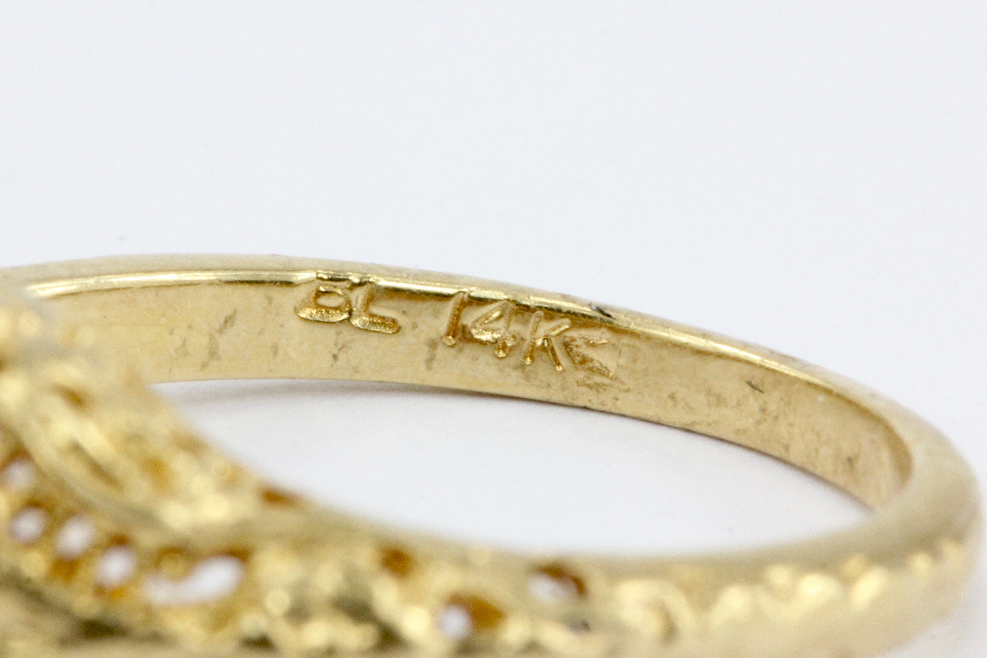 Victorian Style 14K Gold Diamond Engagement Ring - Queen May