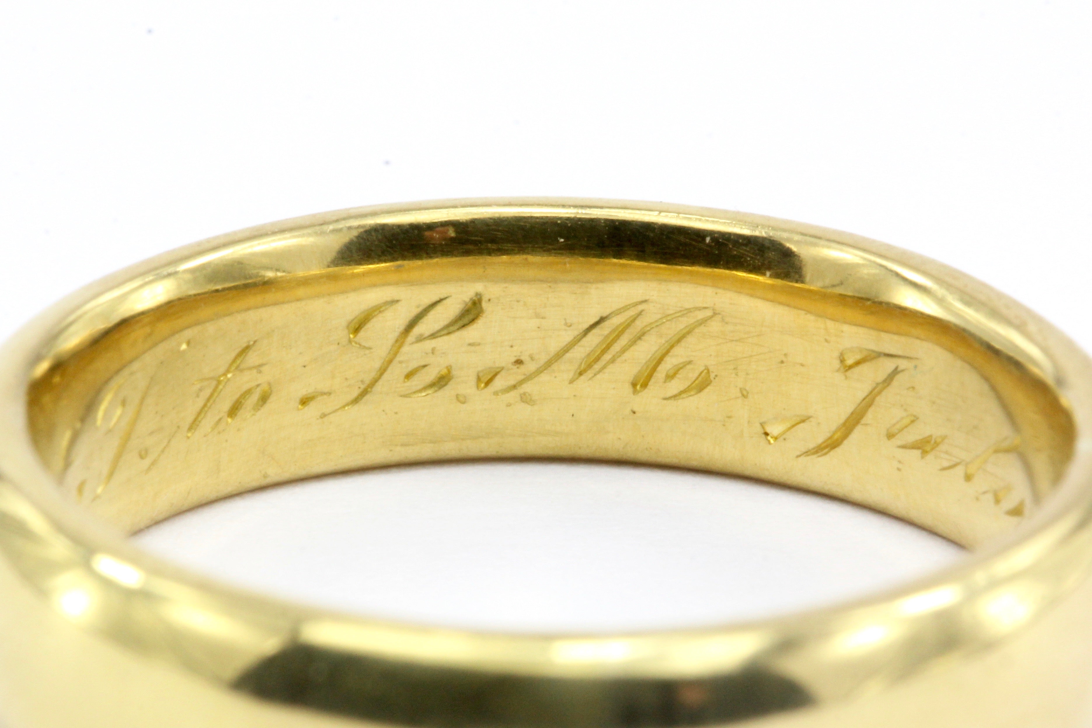 Victorian 22K Yellow Gold Wedding Band Size 8.25 - Queen May