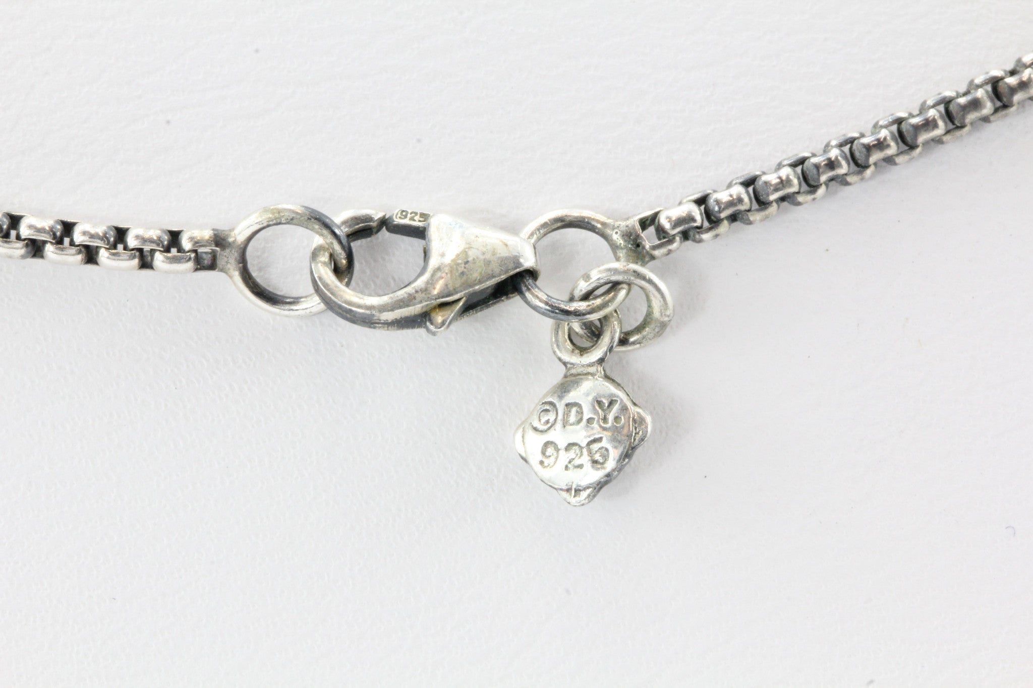 David Yurman Sterling Silver Blue Topaz & Diamond Cushion On Point Necklace - Queen May