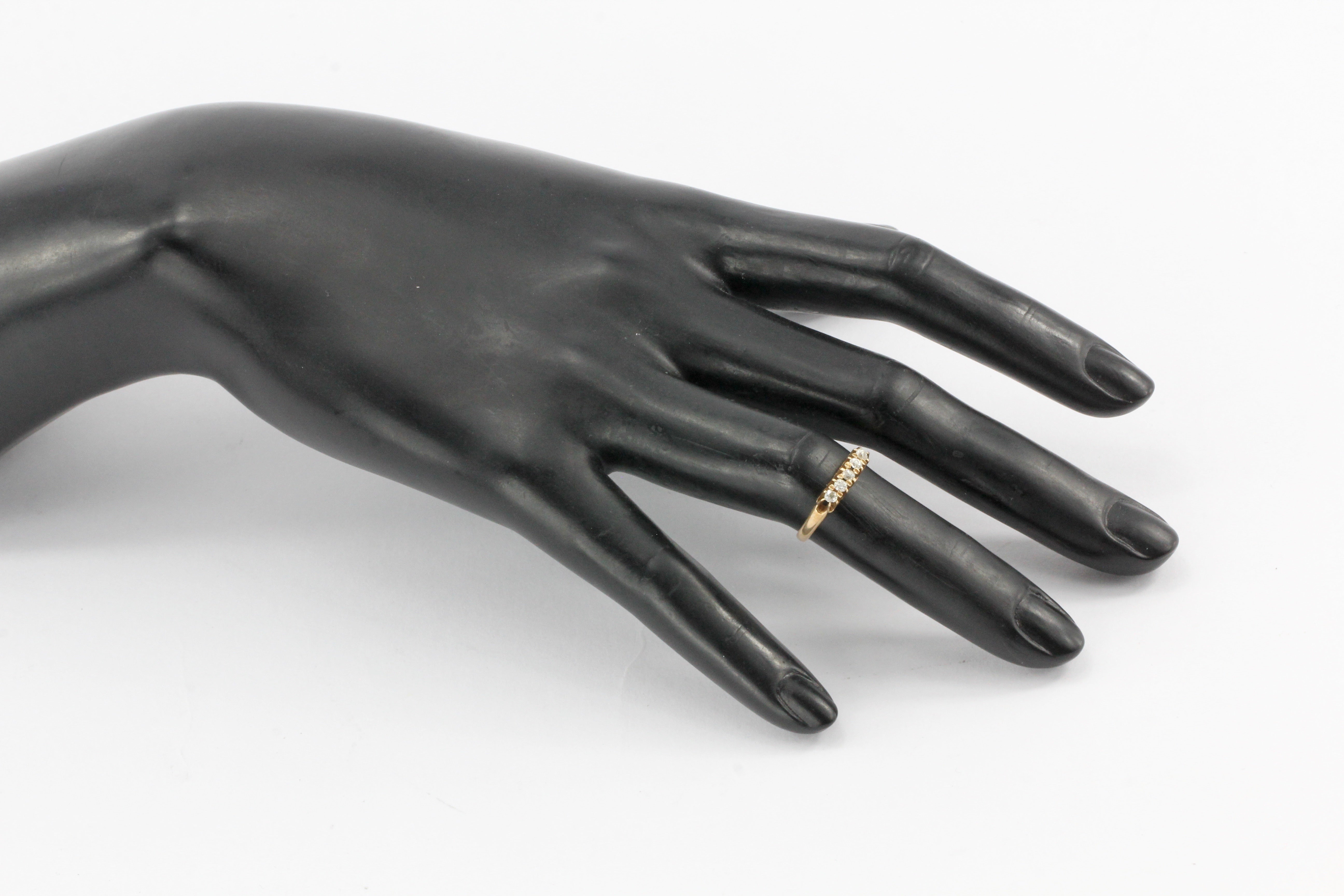 Victorian 14K Yellow Gold Old Mine Cut Diamond Band - Queen May