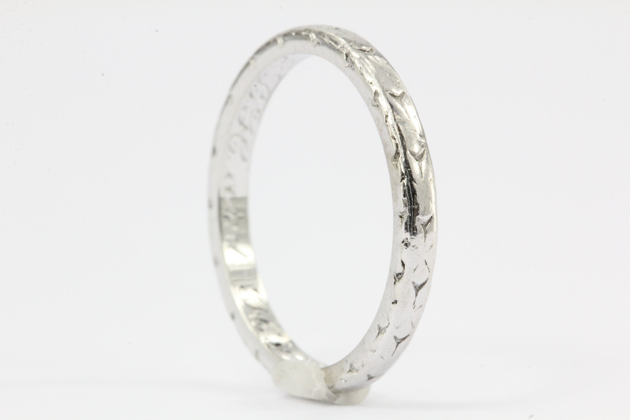 Art Deco Platinum Wedding Band Ring c.1933 Size 4.75 - Queen May