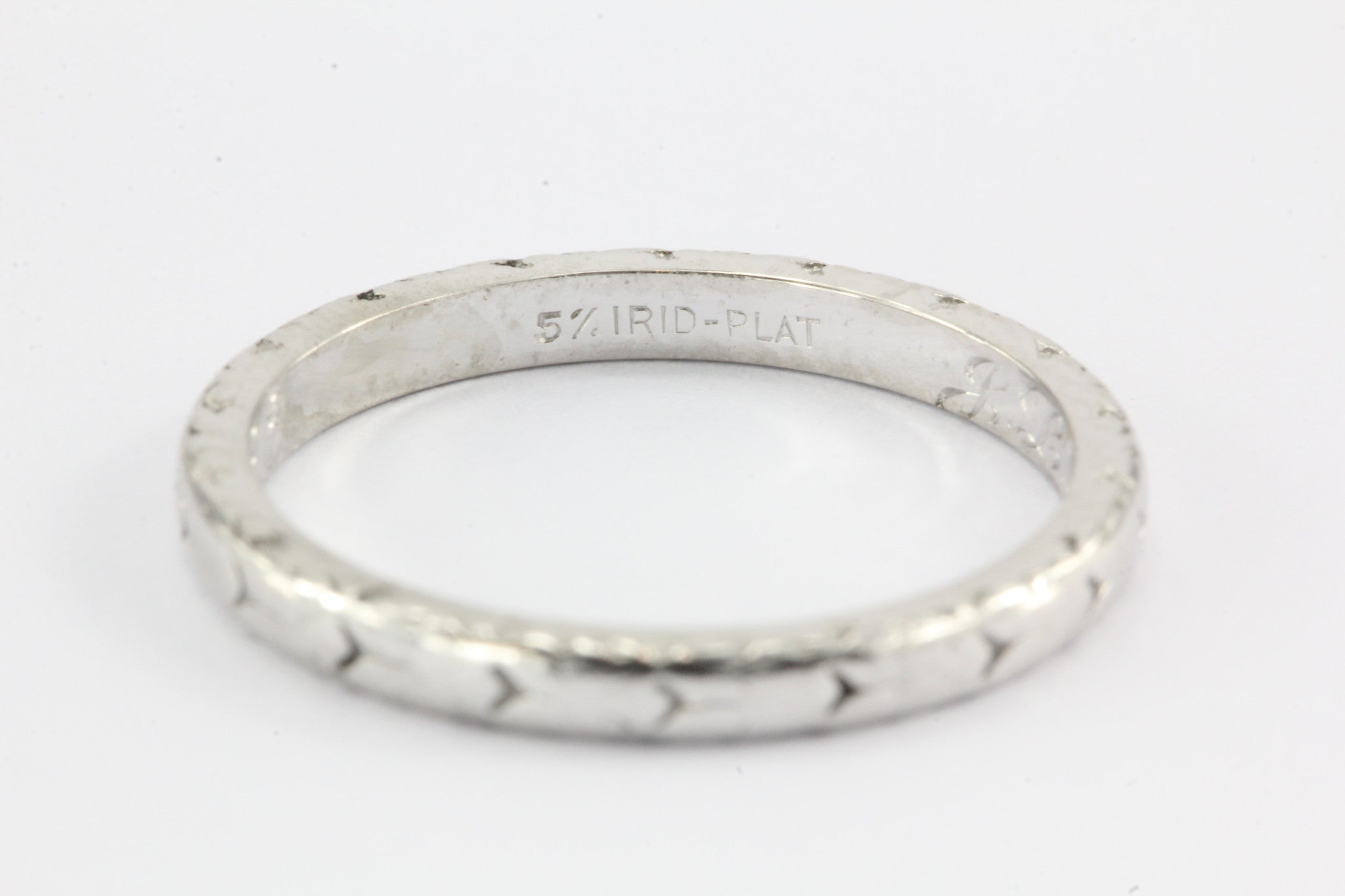 Art Deco Platinum Wedding Band Ring c.1933 Size 4.75 - Queen May