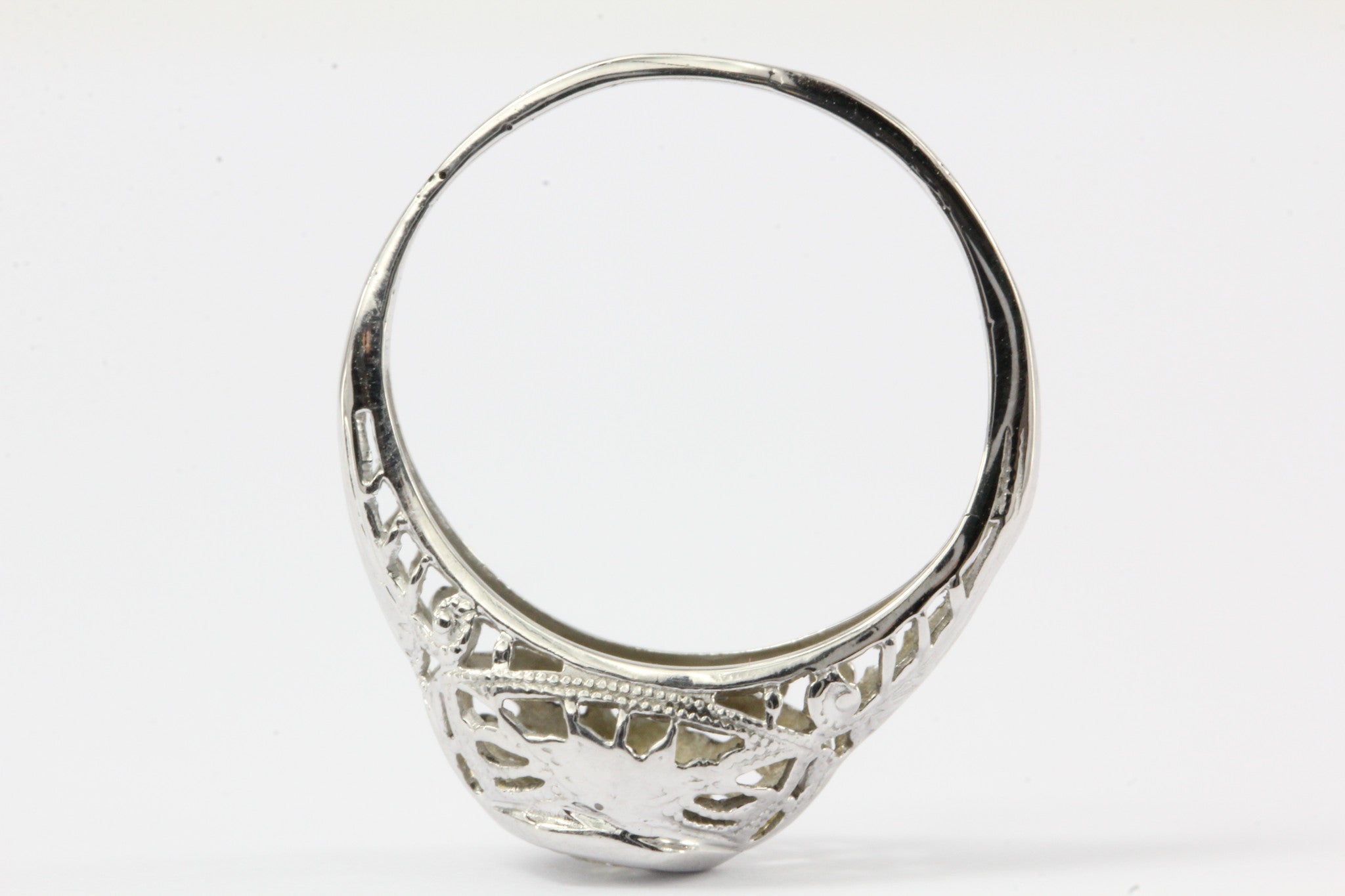 Art Deco 14K White Gold Old European Cut Diamond Engagement Ring c.1925 - Queen May