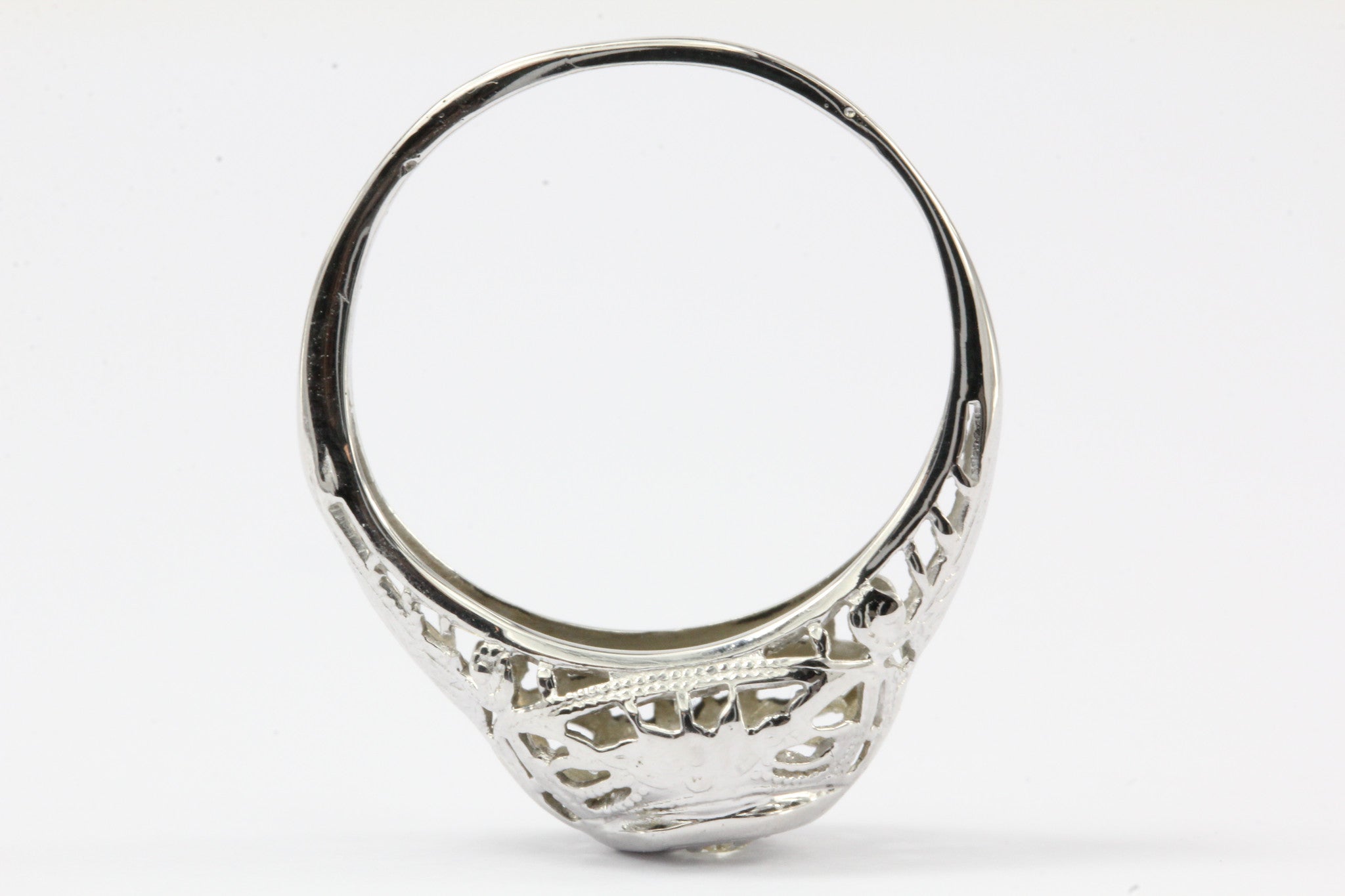 Art Deco 14K White Gold Old European Cut Diamond Engagement Ring c.1925 - Queen May