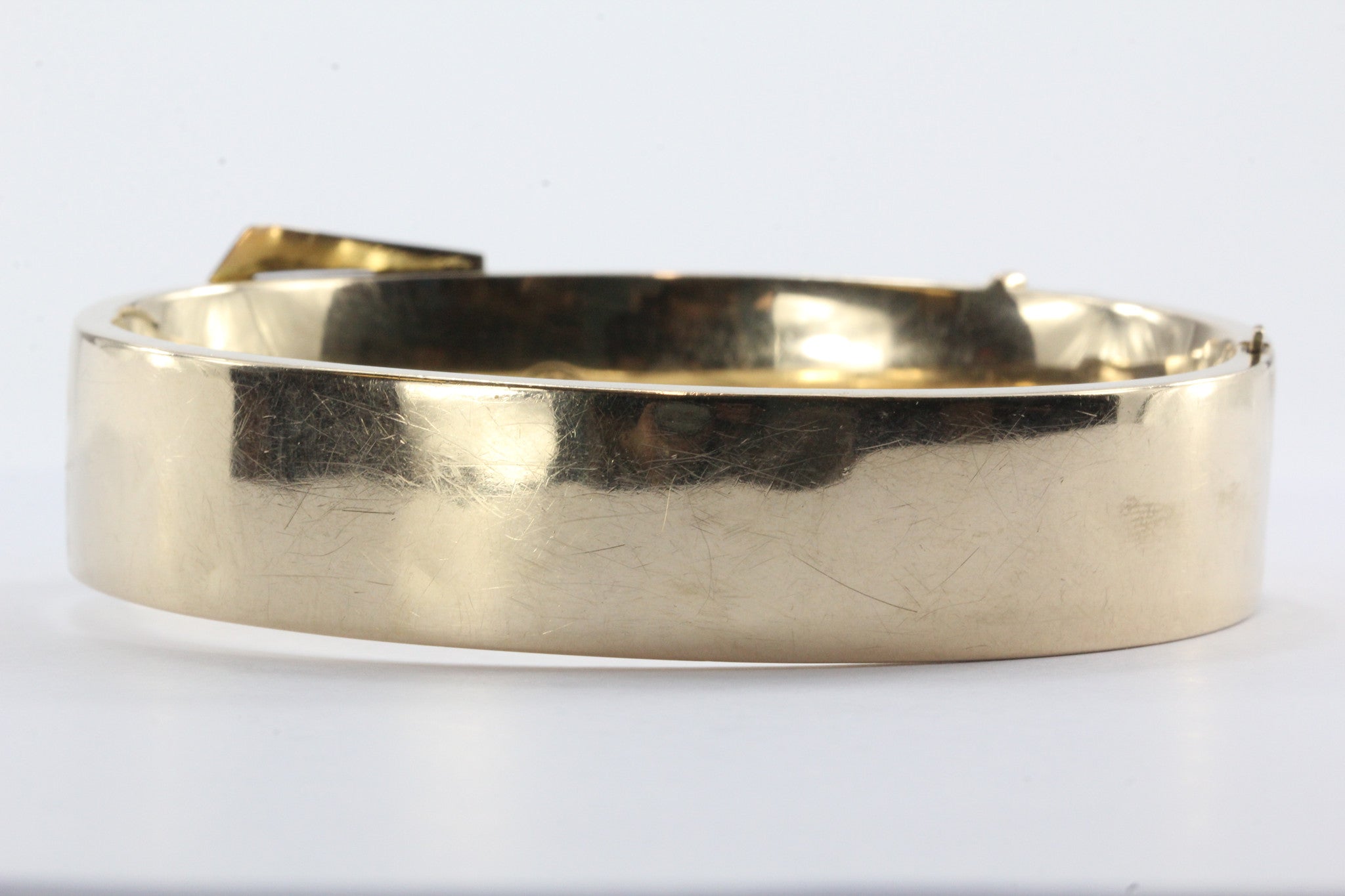 Antique 1918 Edwardian 14K Gold Belt Buckle Large Chunky Bangle Bracelet - Queen May
