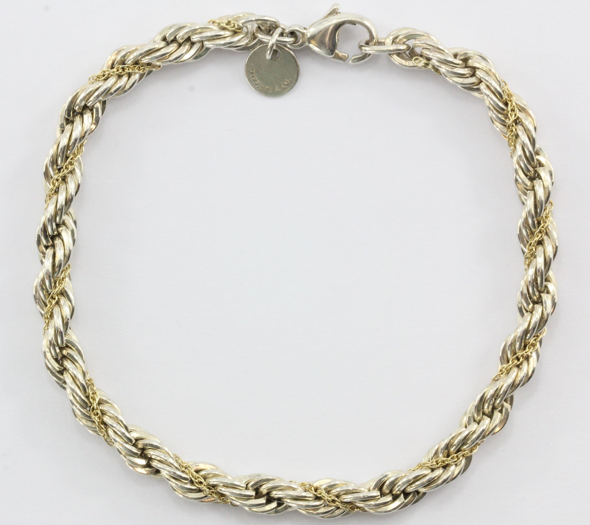 Tiffany & Co Sterling Silver & 18K Gold Rope Chain Wrap Bracelet - Queen May