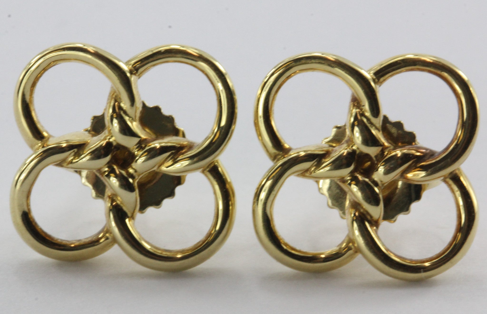 Tiffany & Co 18K Gold Elsa Peretti Quadrifoglio Four Leaf Clover Earrings - Queen May