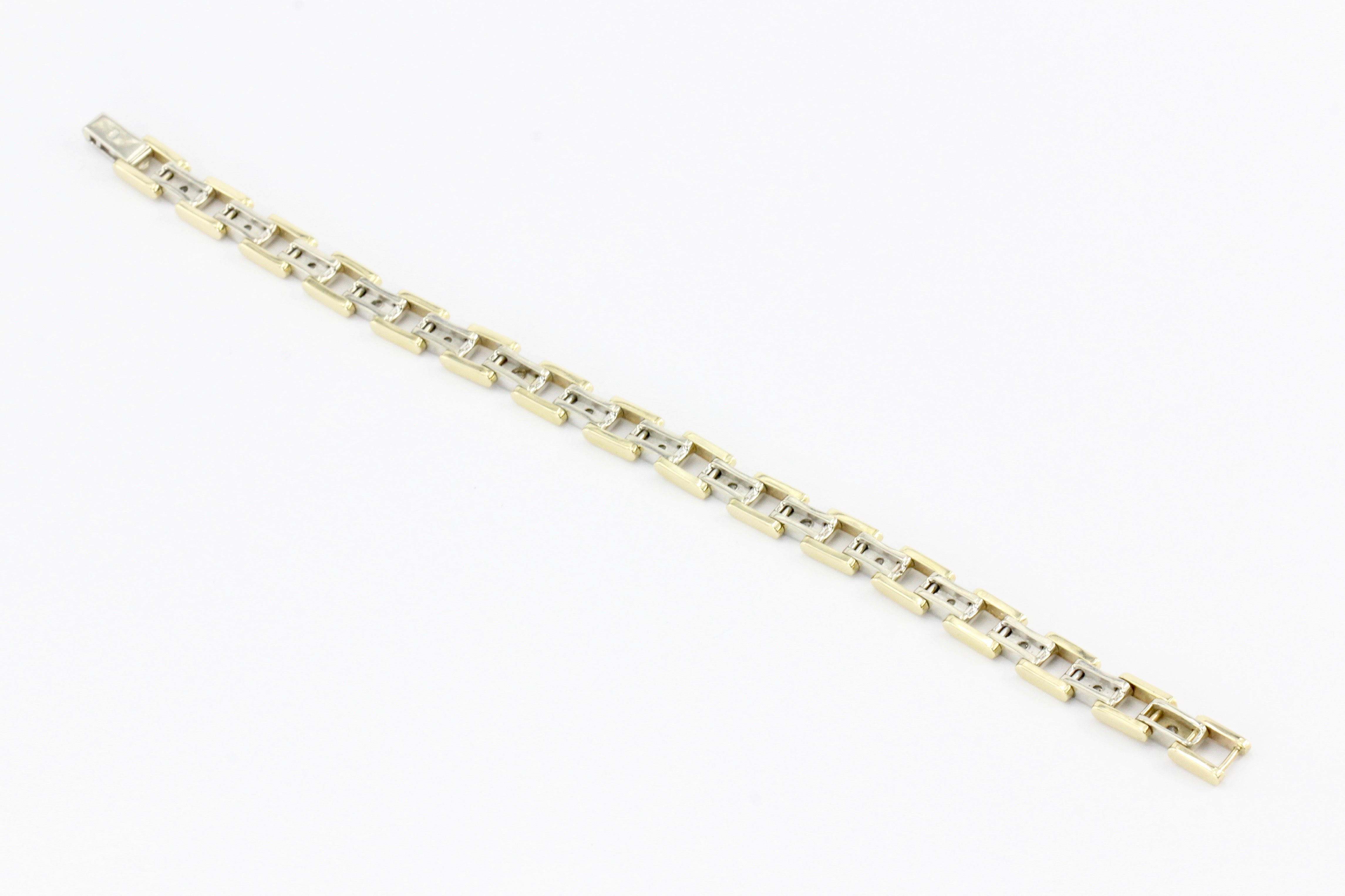 Men's 14K White & Yellow Gold Station Diamond Bracelet - Queen May