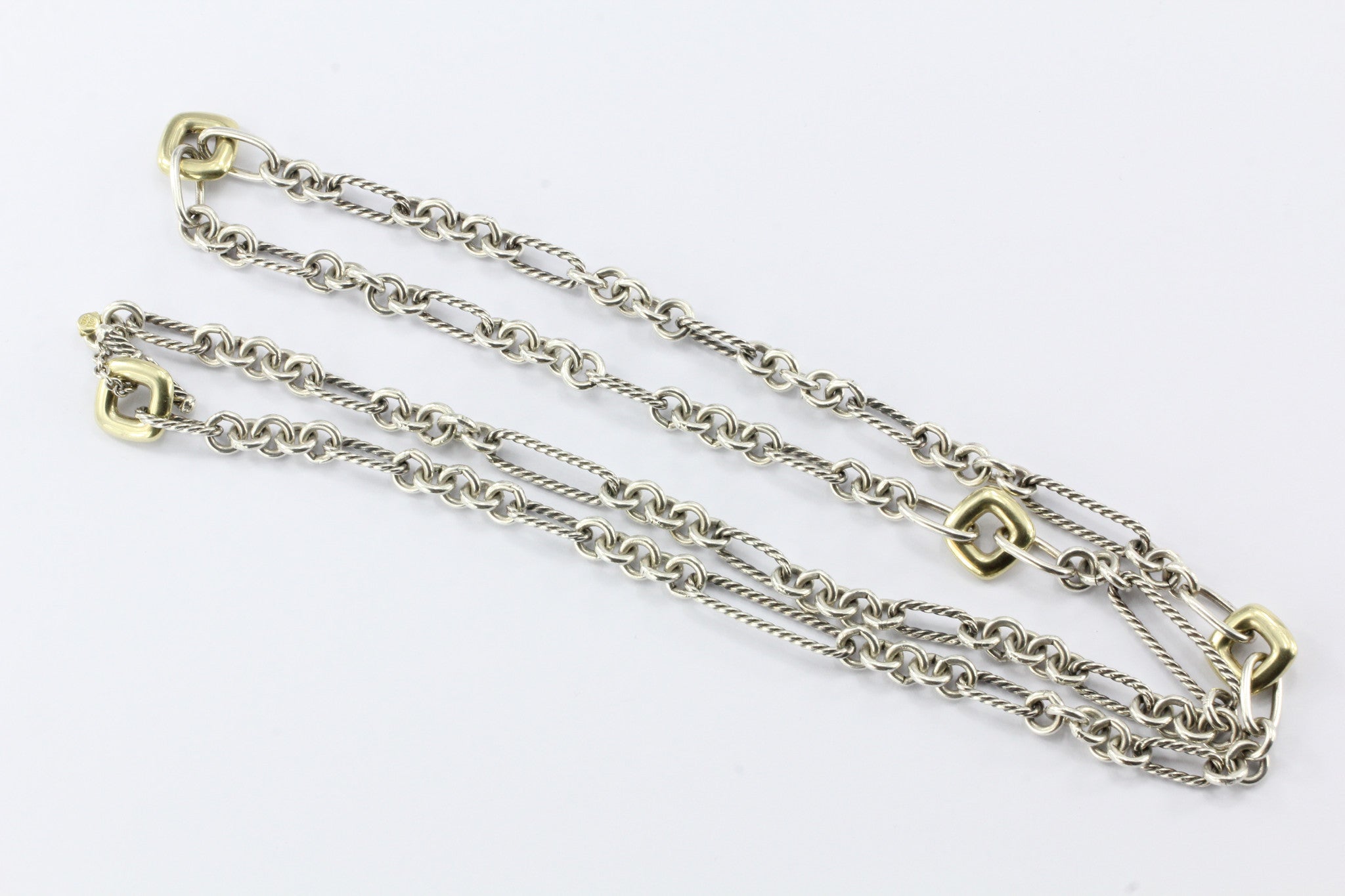 David Yurman Figaro Donut Extra Long necklace 18K Gold & Sterling Silver 36" - Queen May