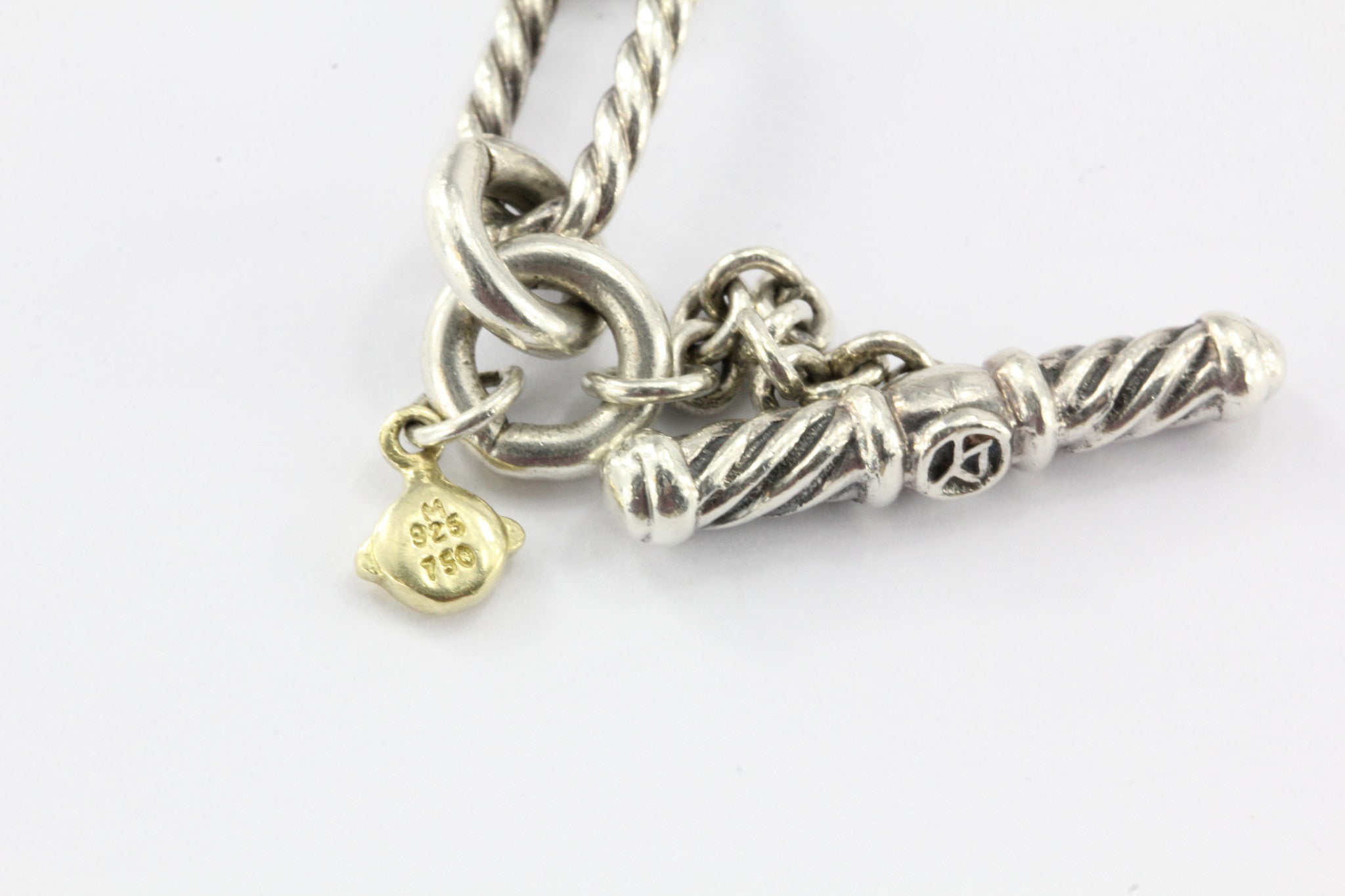 David Yurman Figaro Donut Extra Long necklace 18K Gold & Sterling Silver 36" - Queen May